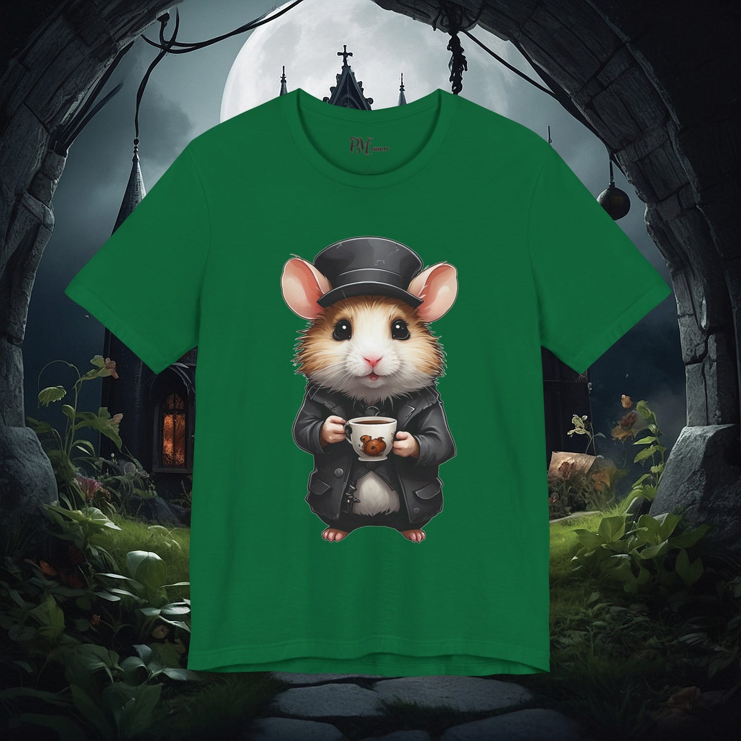 Hamster with Mug Tee (Bella Canvas 3001)