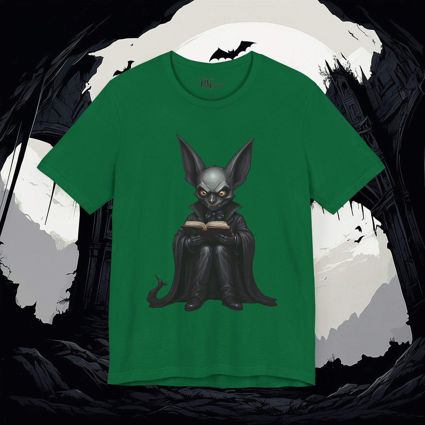 Vampire Bat Reading Tee (Bella Canvas 3001)