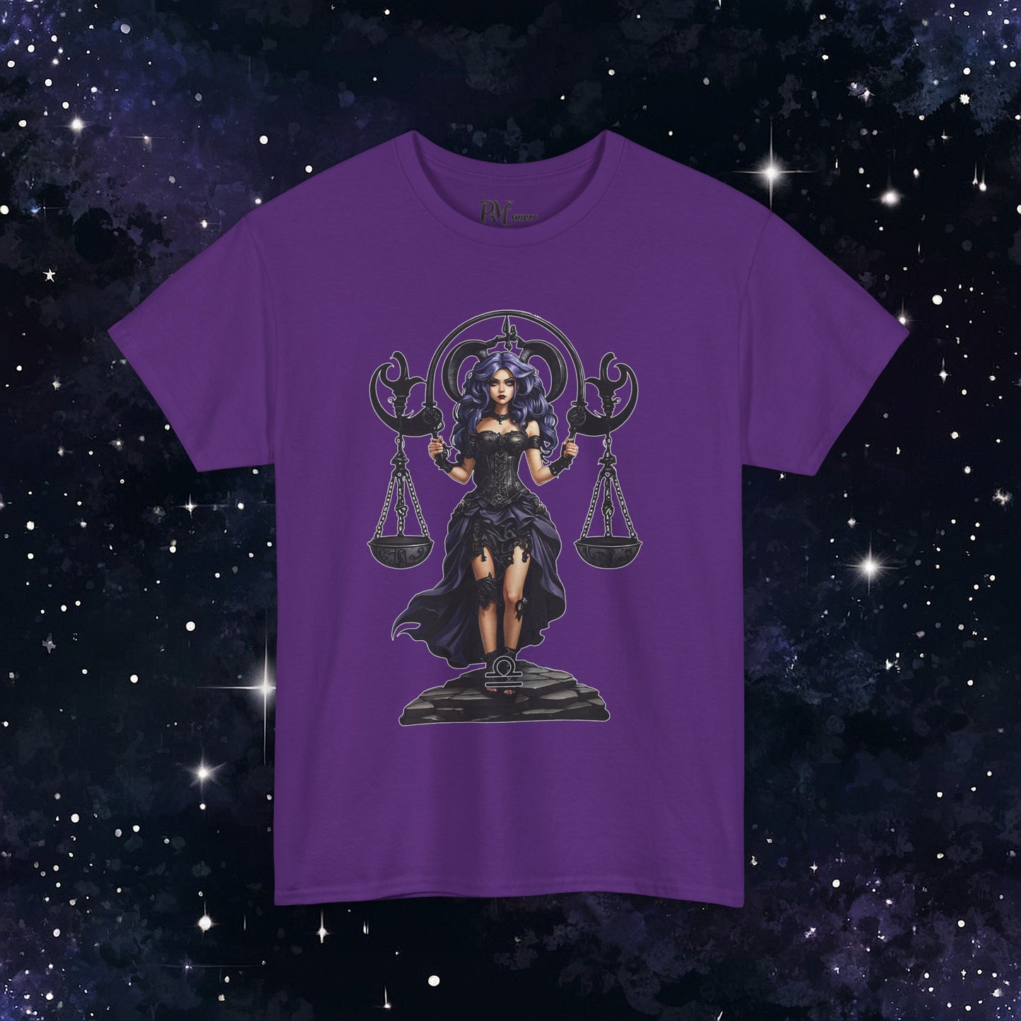Gothic Libra Zodiac T-Shirt: Dark Style Graphic Tee