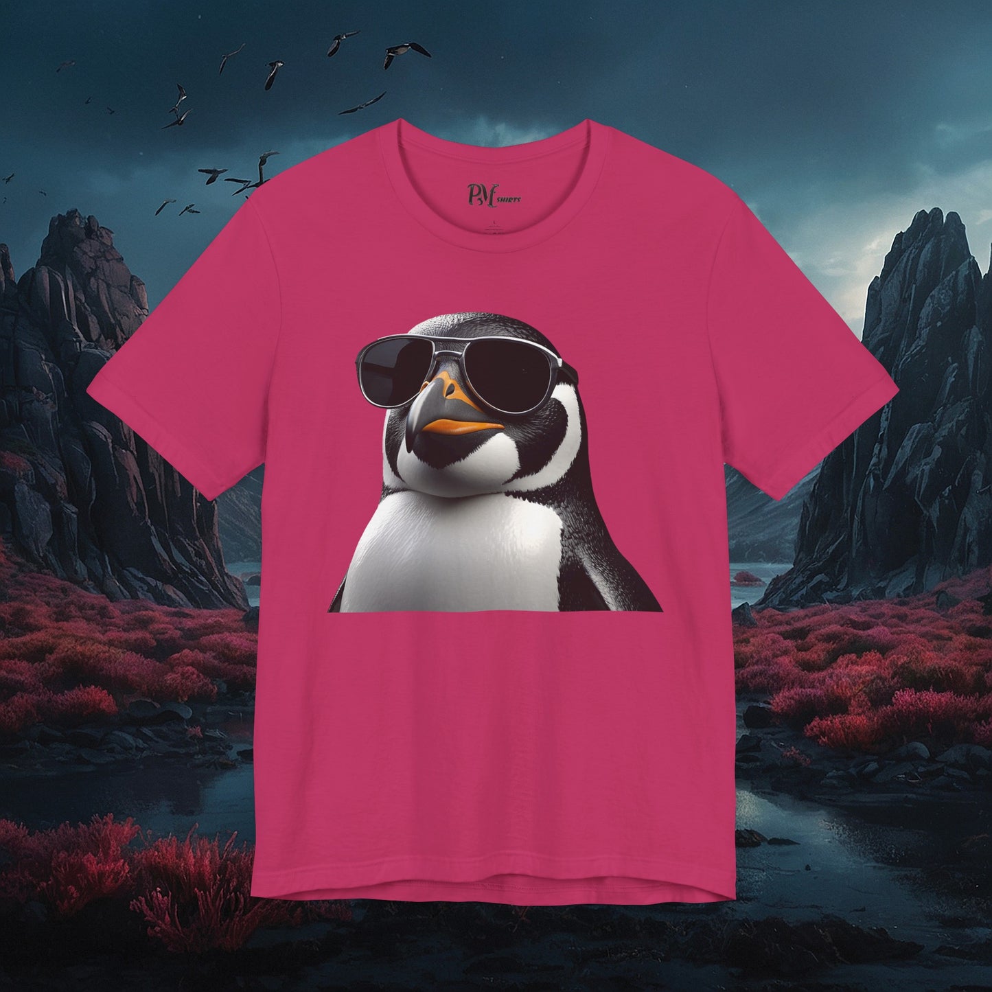 Gothic Penguin T-Shirt: Dark Style Tee (Bella Canvas 3001)