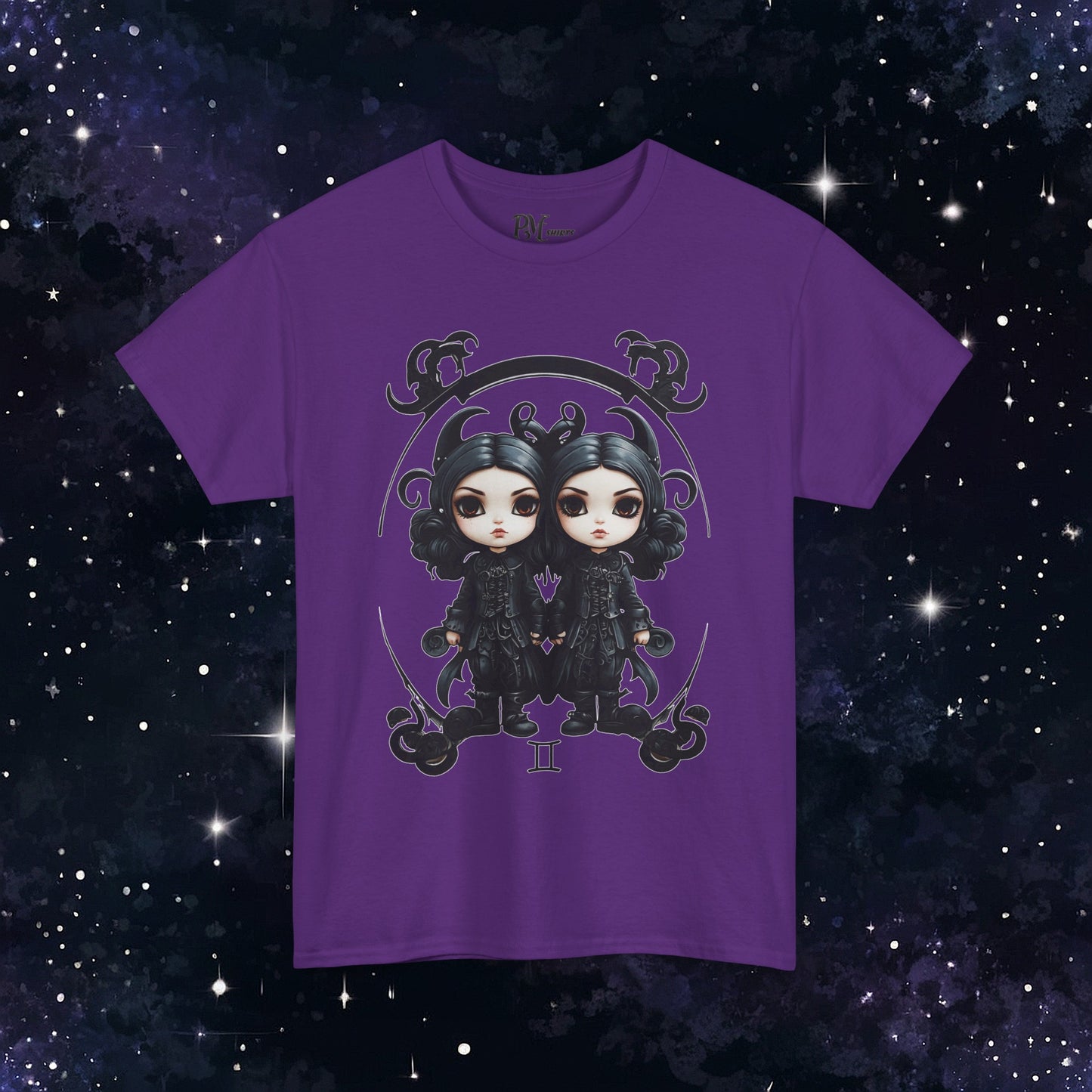 Gothic Gemini Zodiac T-Shirt: Dark Style Graphic Tee