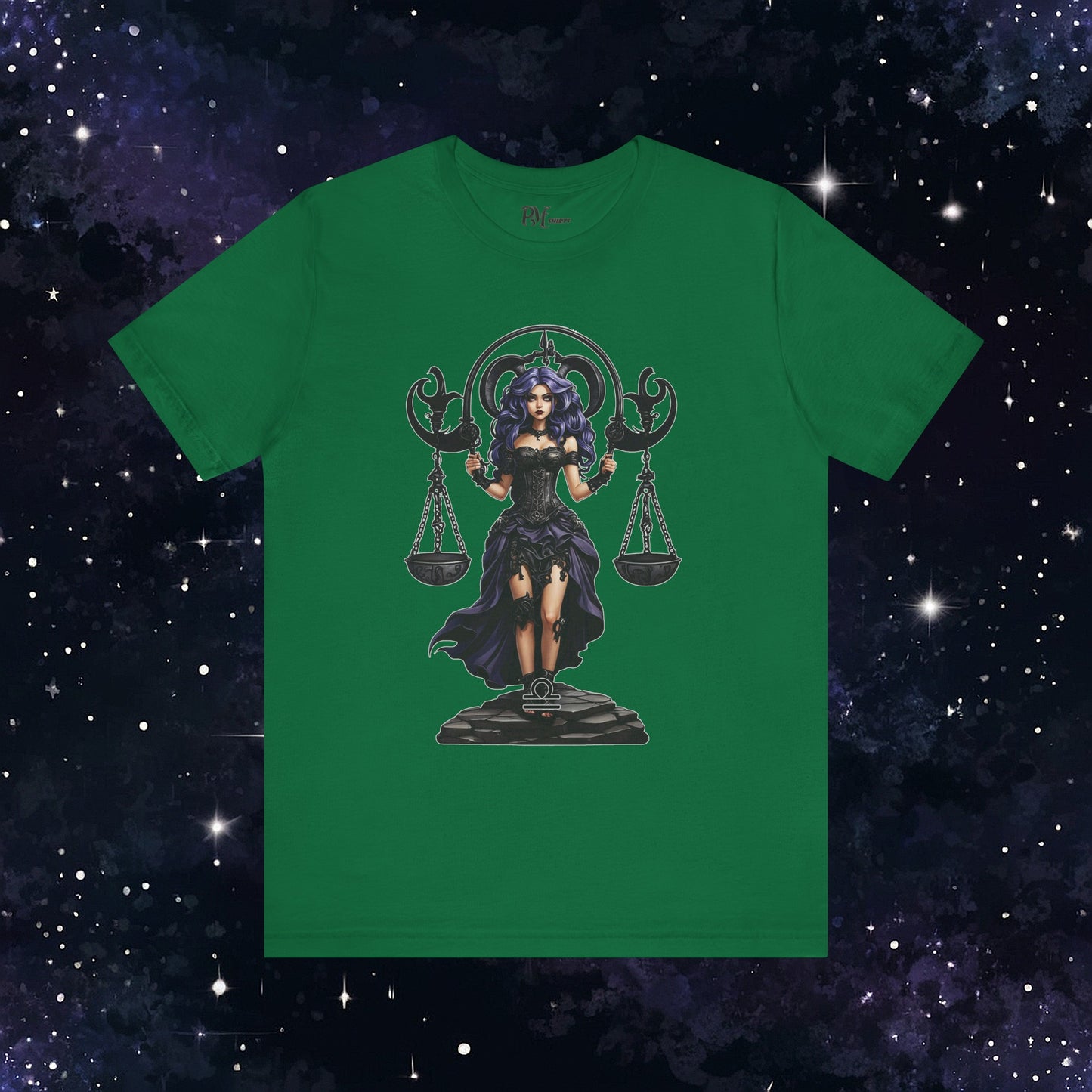 Gothic Libra Zodiac T-Shirt: Dark Style Graphic Tee (Bella Canvas 3001)
