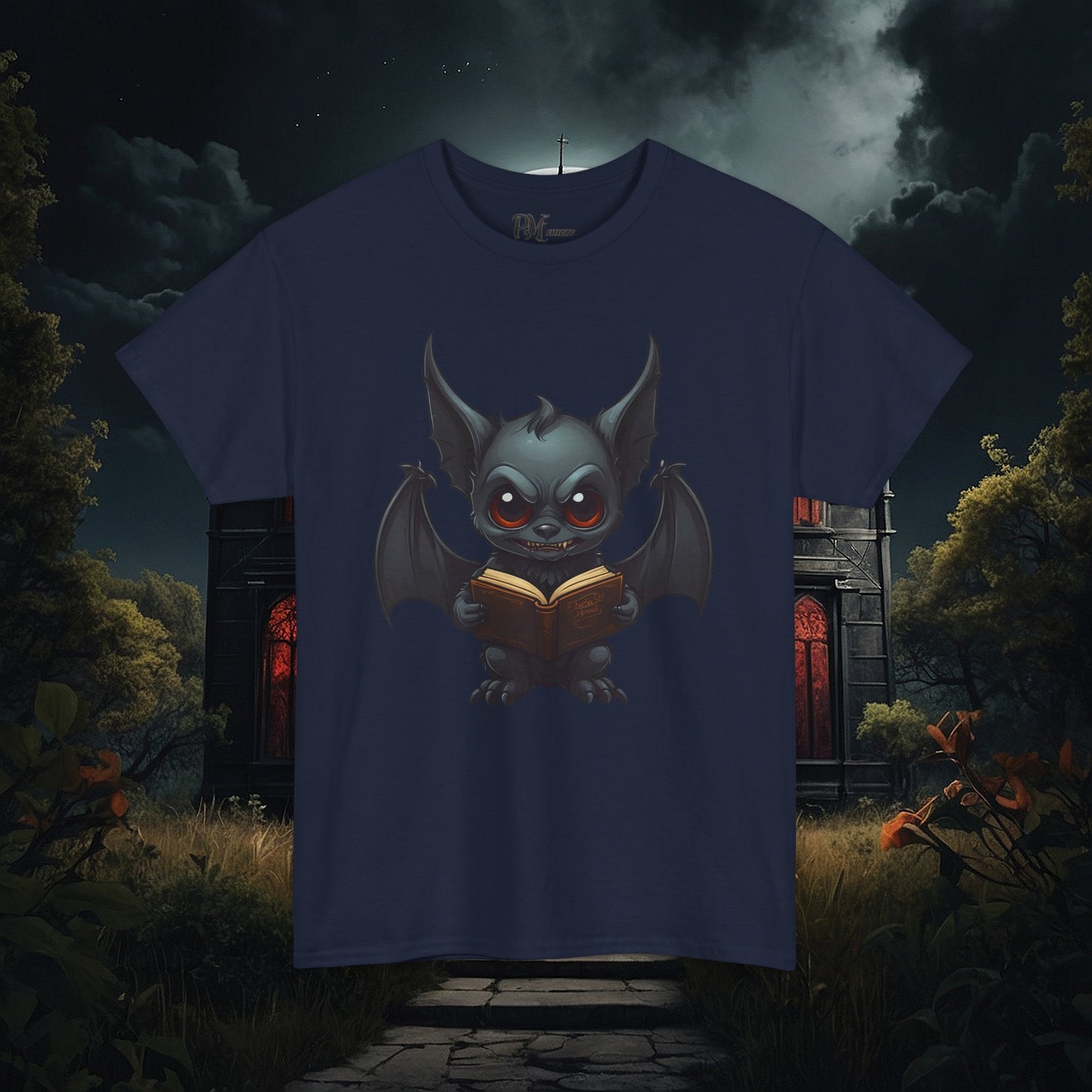 Gothic Bat Reading T-Shirt