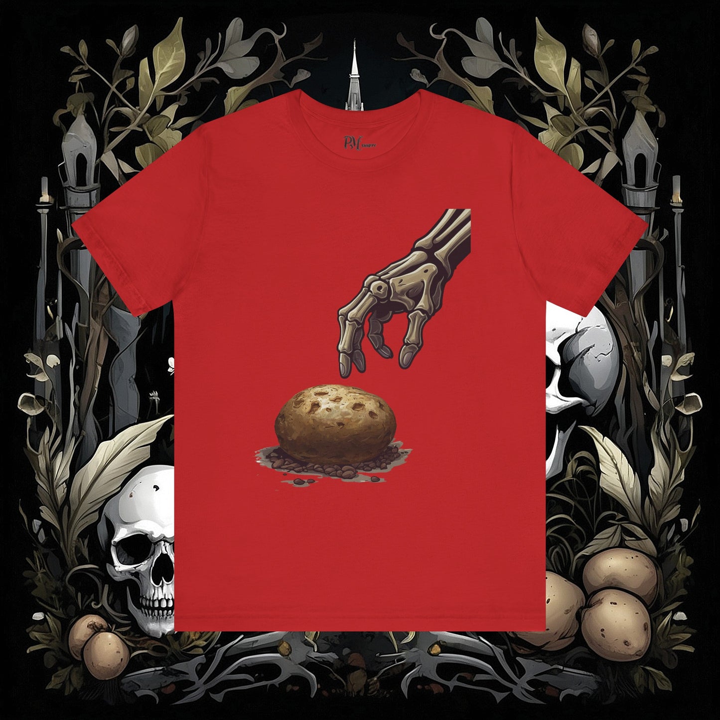 Front and Back Death's Potato Tee (Bella Canvas 3001)
