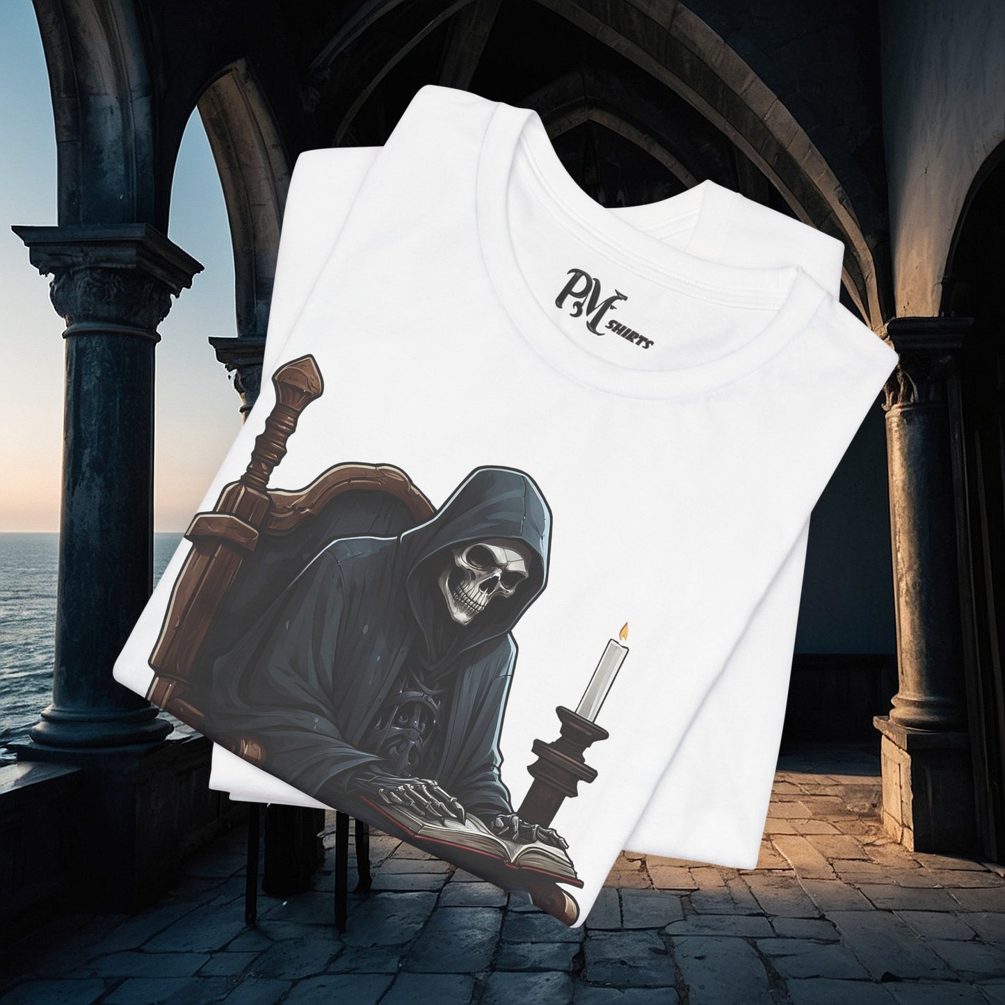Grim Reaper Reading Tee (Bella Canvas 3001)