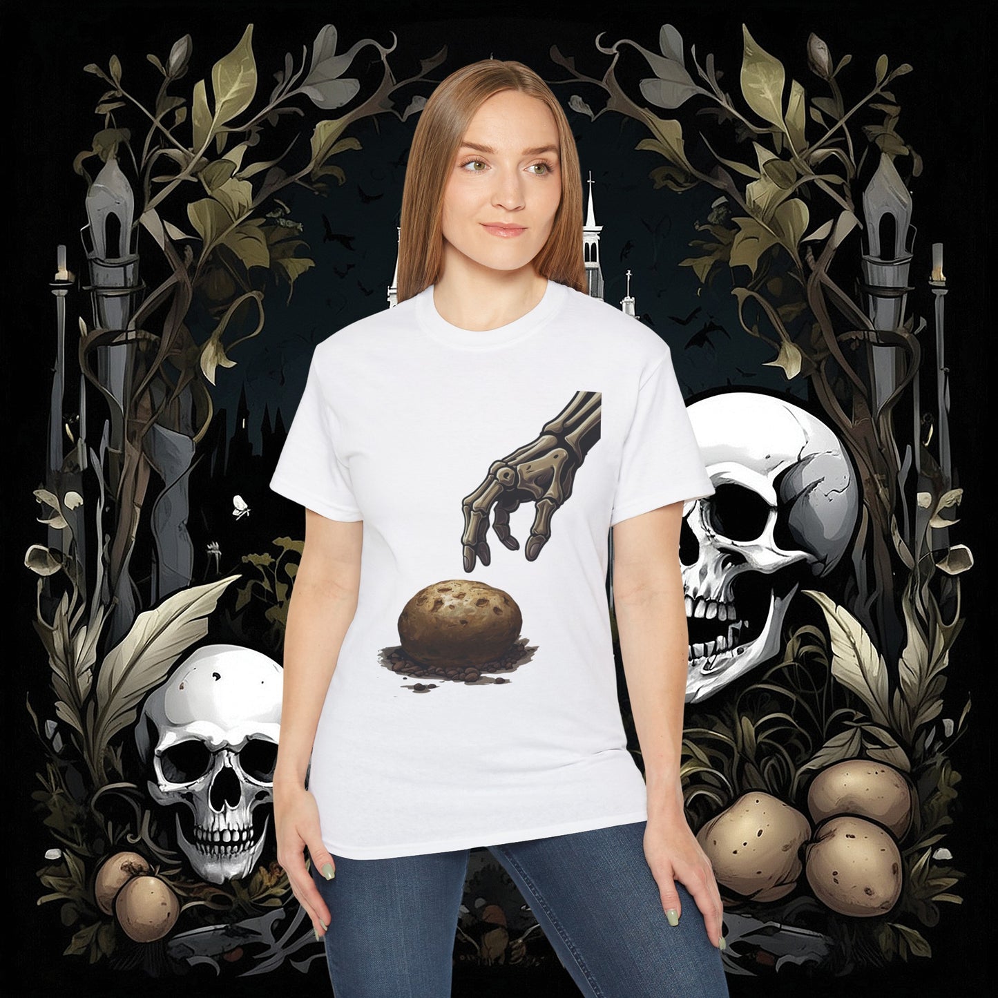 Front and Back Death's Potato Tee (Gildan 2000)