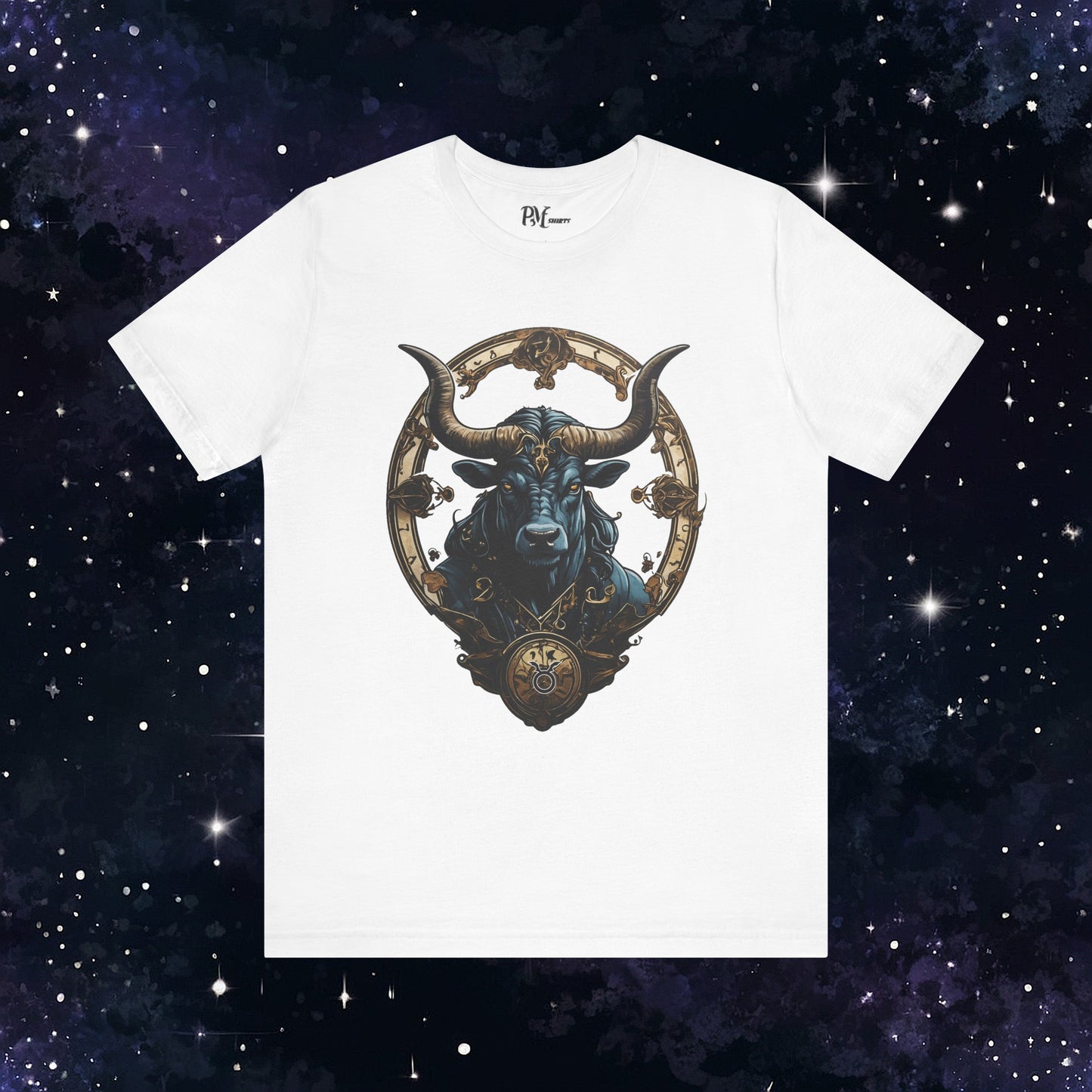 Gothic Taurus Zodiac T-Shirt: Dark Style Graphic Tee (Bella Canvas 3001)