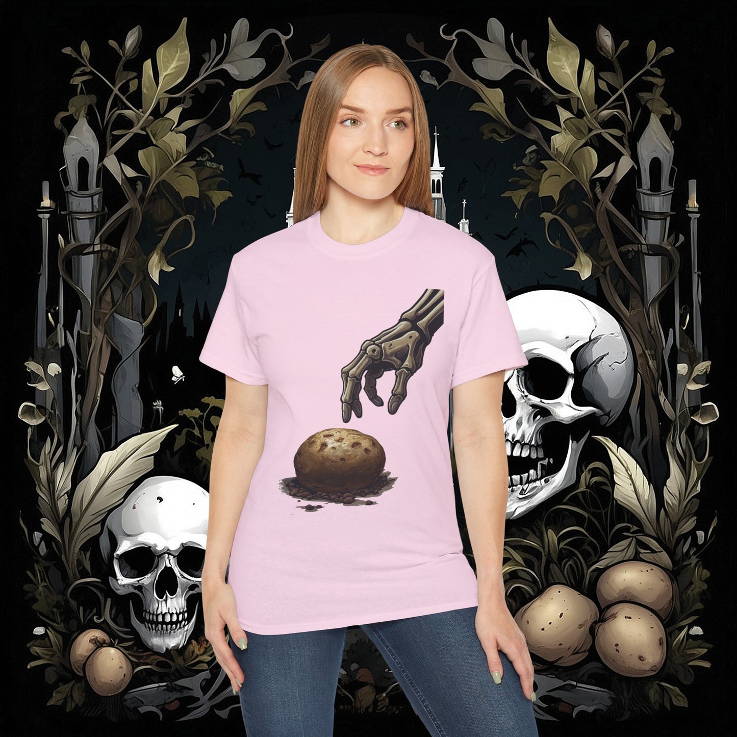 Front and Back Death's Potato Tee (Gildan 2000)