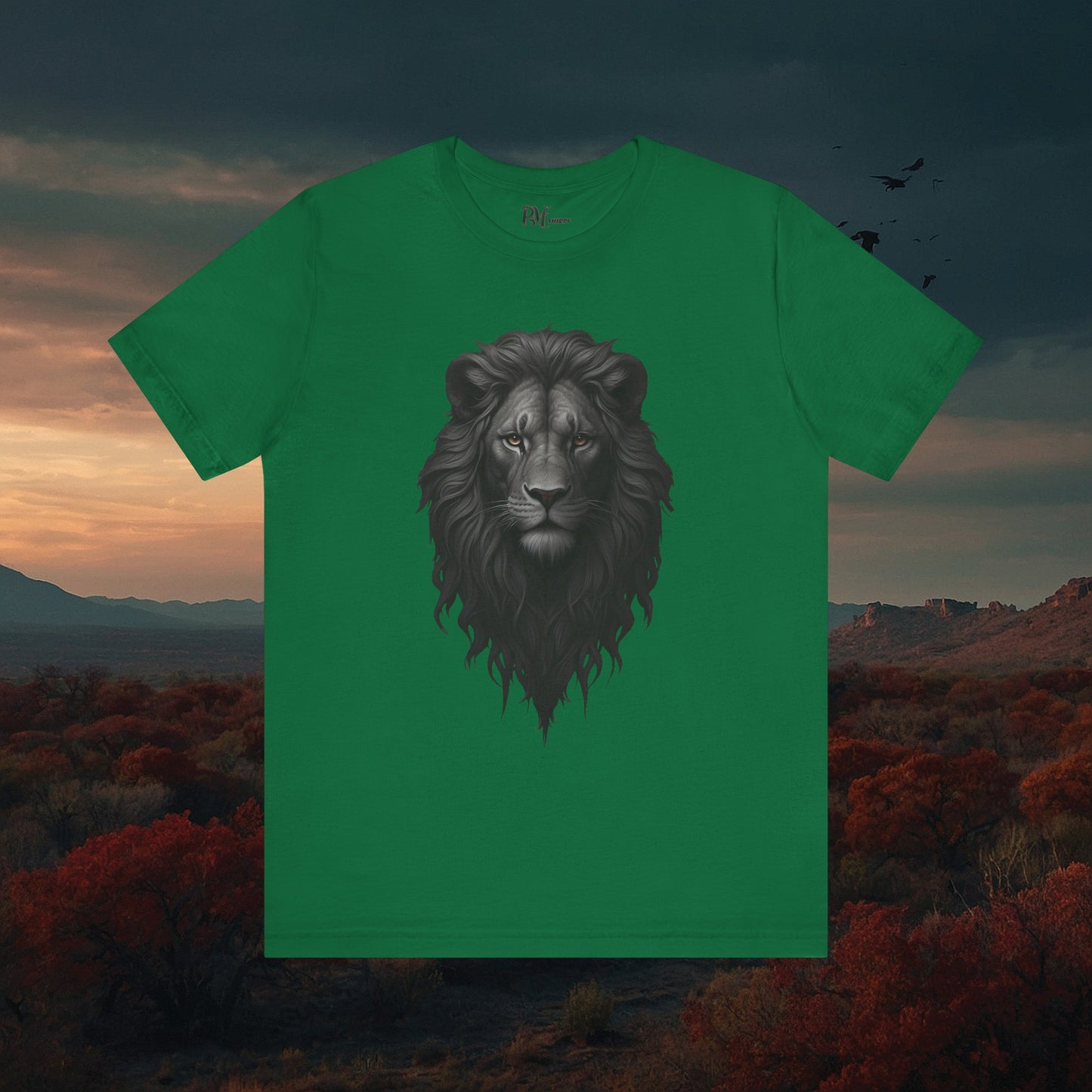 Gothic Lion Head T-Shirt: Dark Style Tee (Bella Canvas 3001)
