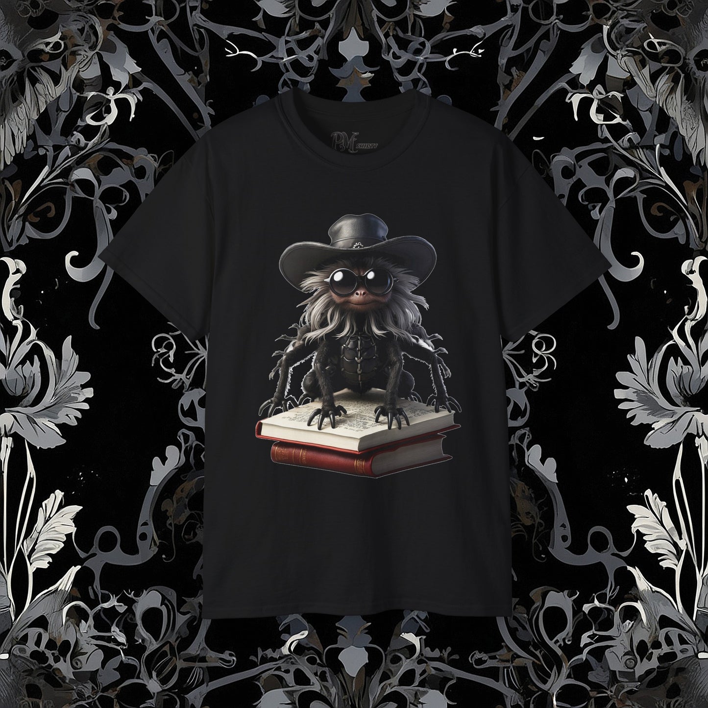 Goth Reading Spider T-Shirt | Dark Fantasy Tee (Gildan 2000)