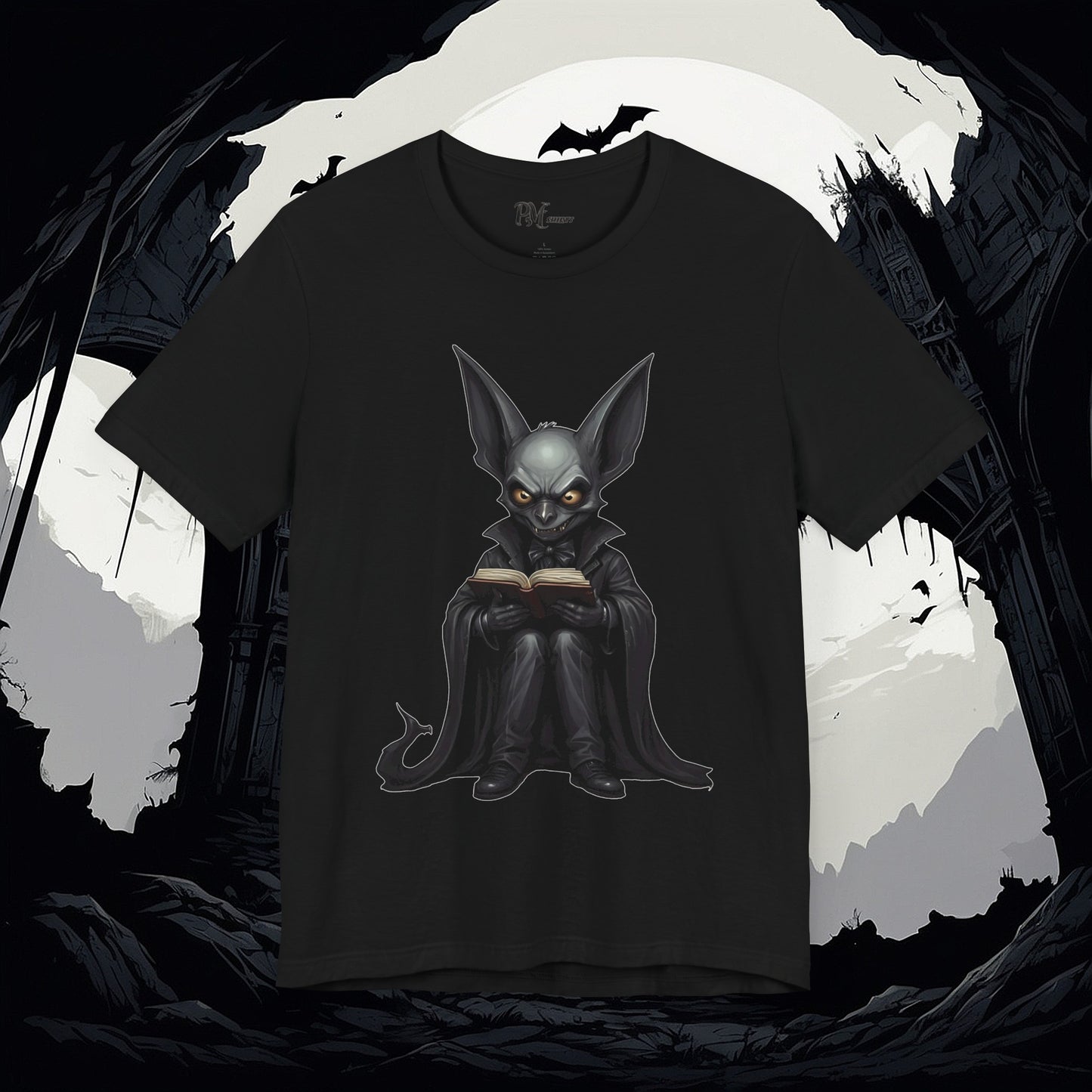 Vampire Bat Reading Tee (Bella Canvas 3001)
