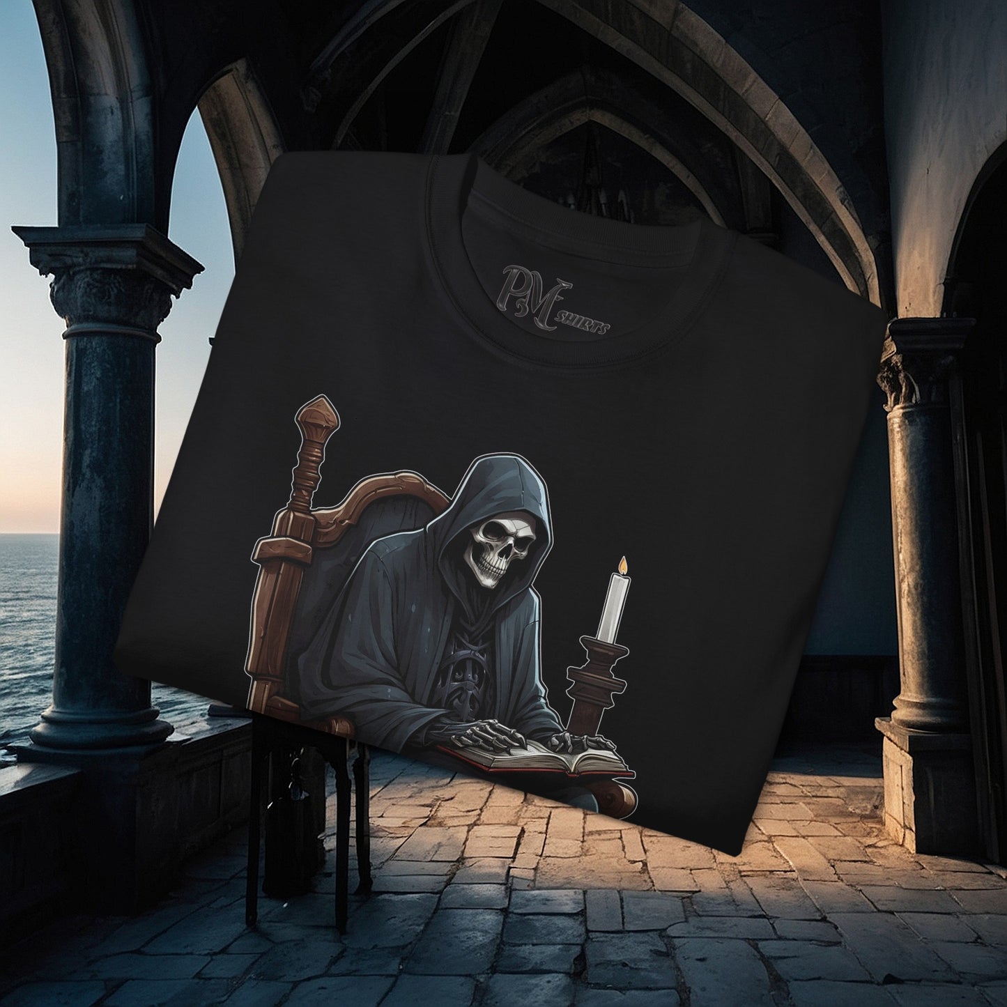 Grim Reaper Reading Tee (Gildan 2000)