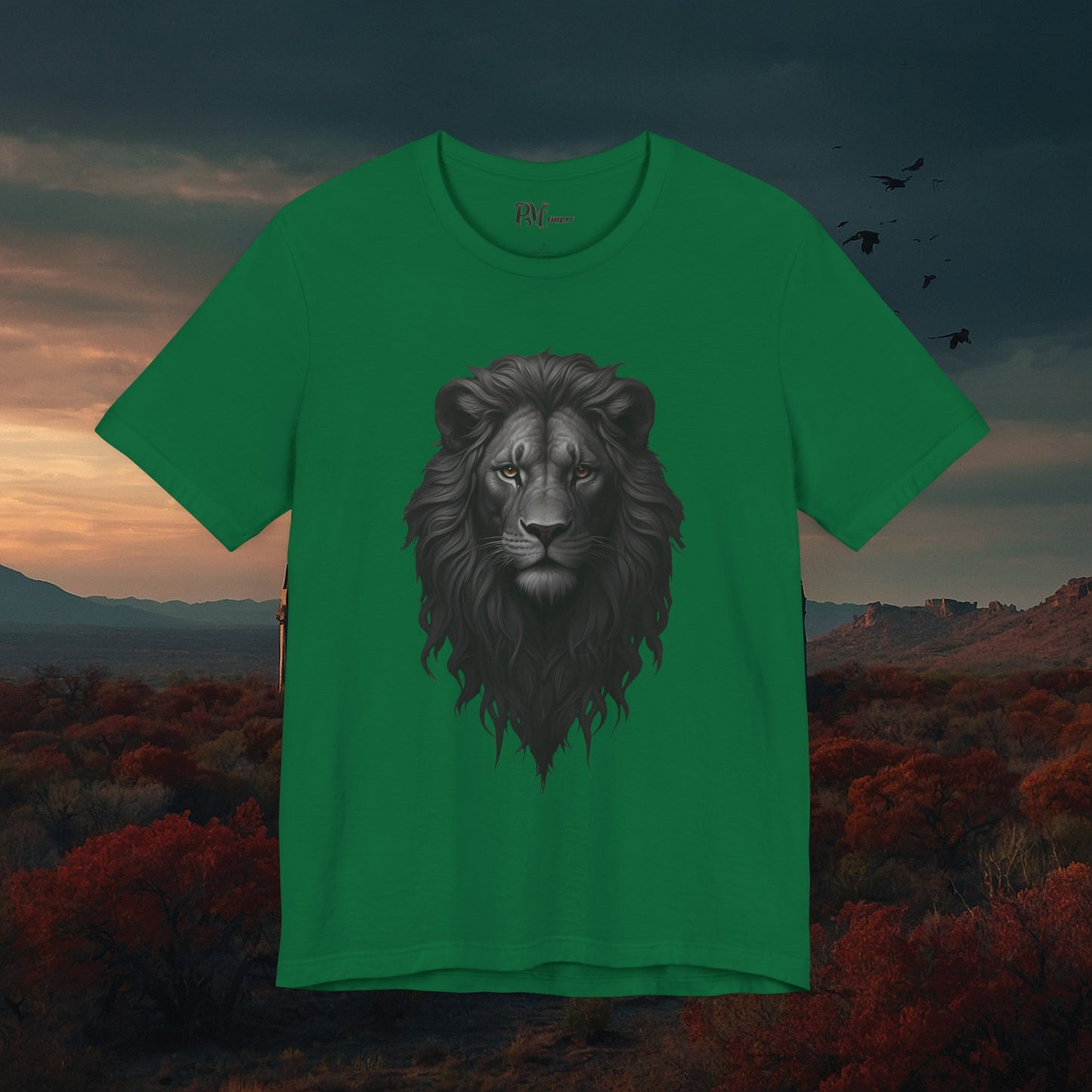Gothic Lion Head T-Shirt: Dark Style Tee (Bella Canvas 3001)