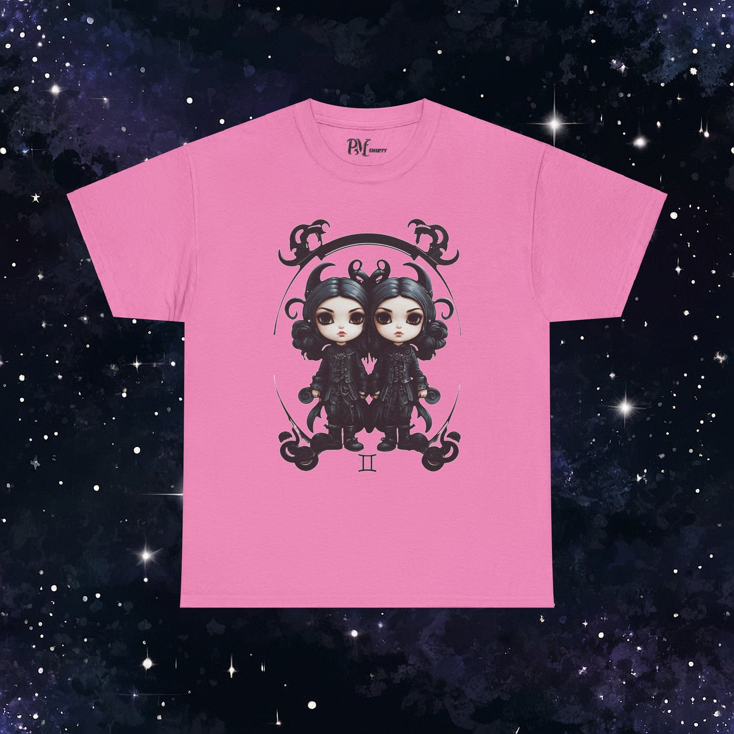Gothic Gemini Zodiac T-Shirt: Dark Style Graphic Tee