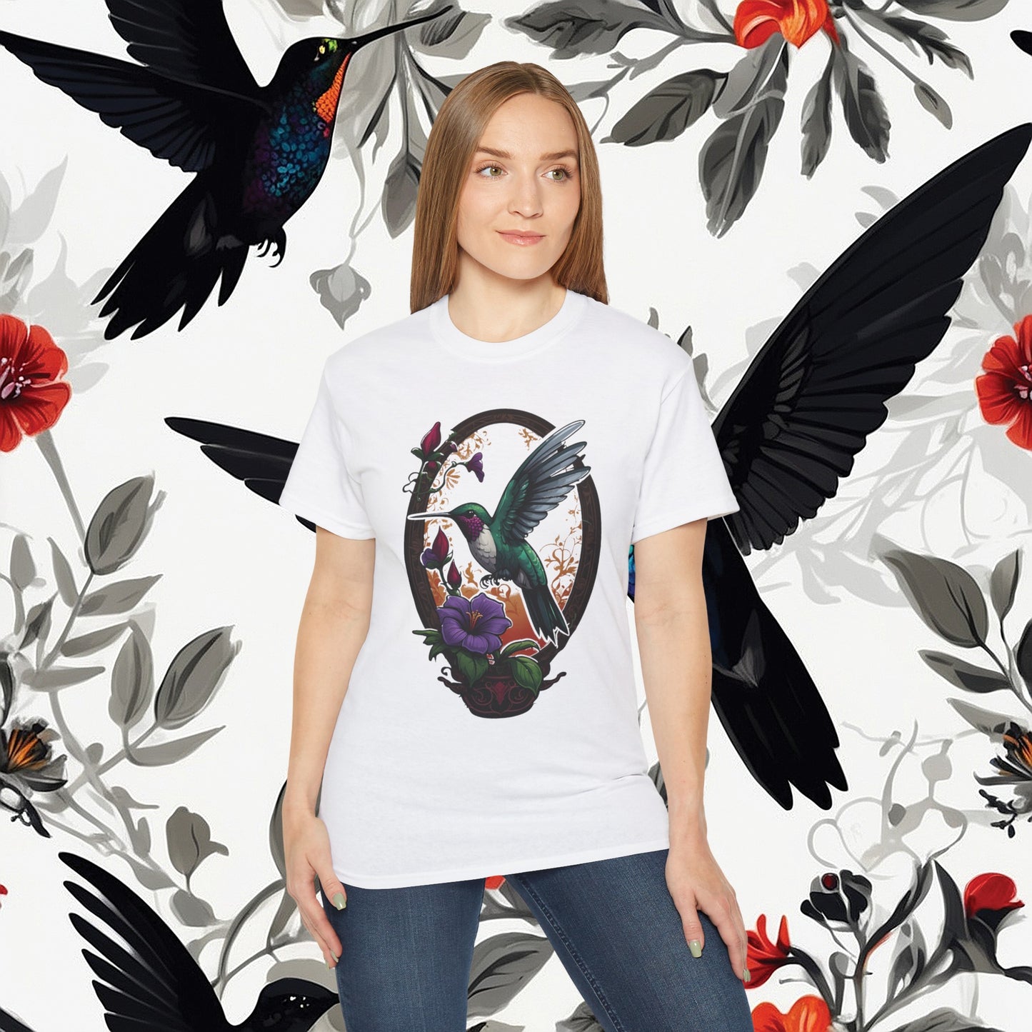 Hummingbird Feeding Tee (Gildan 2000)