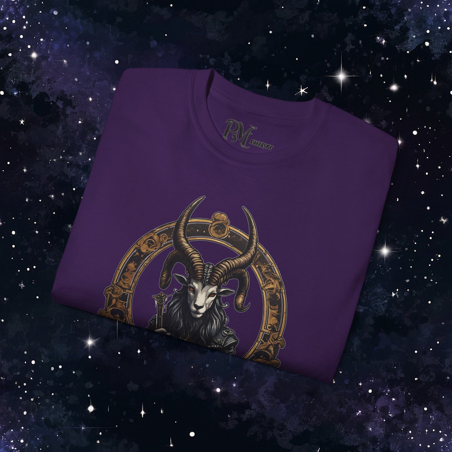 Gothic Capricorn Zodiac T-Shirt - Dark Style with Symbol (Gildan 2000)