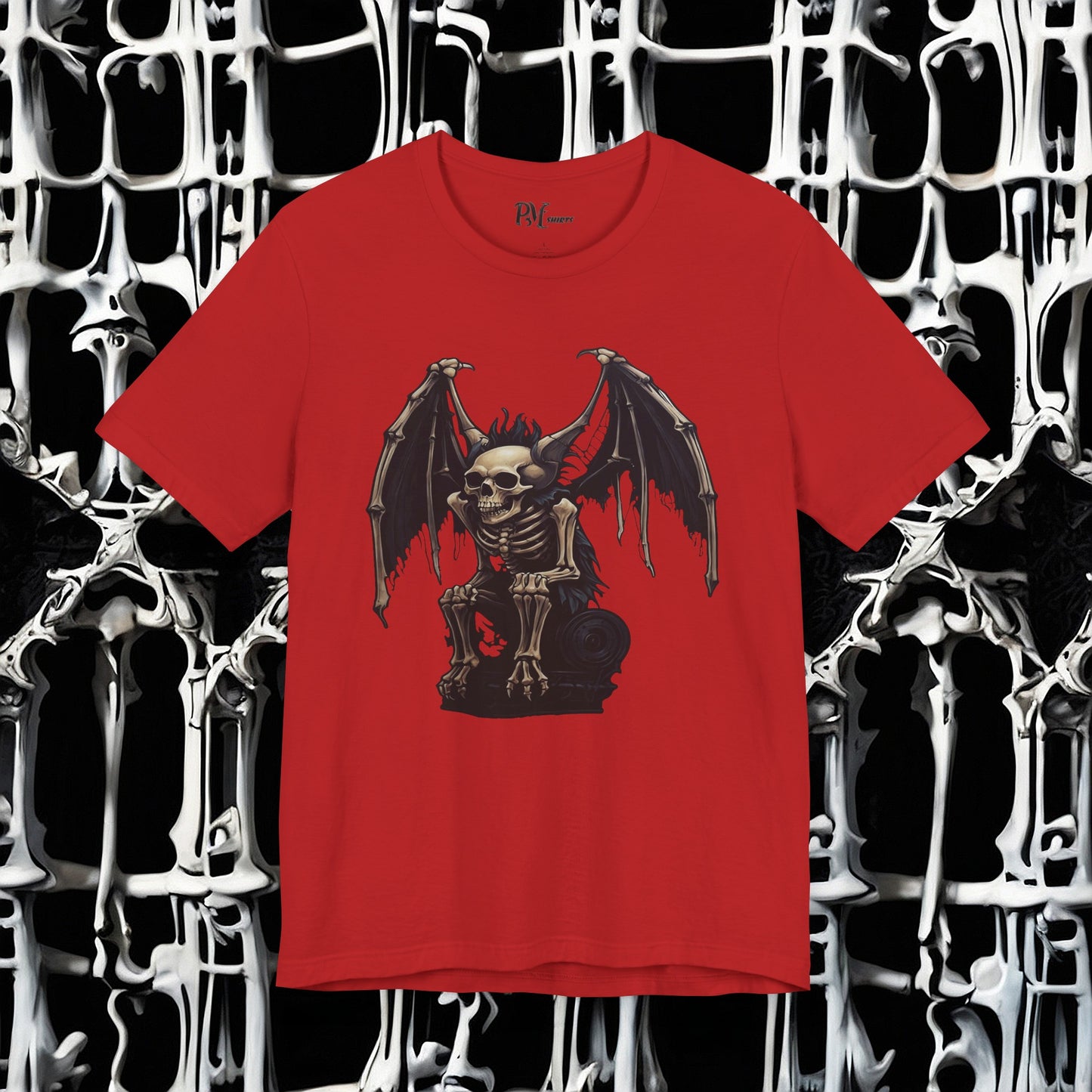 Winged Gargoyle Skeleton Tee (Bella Canvas 3001)