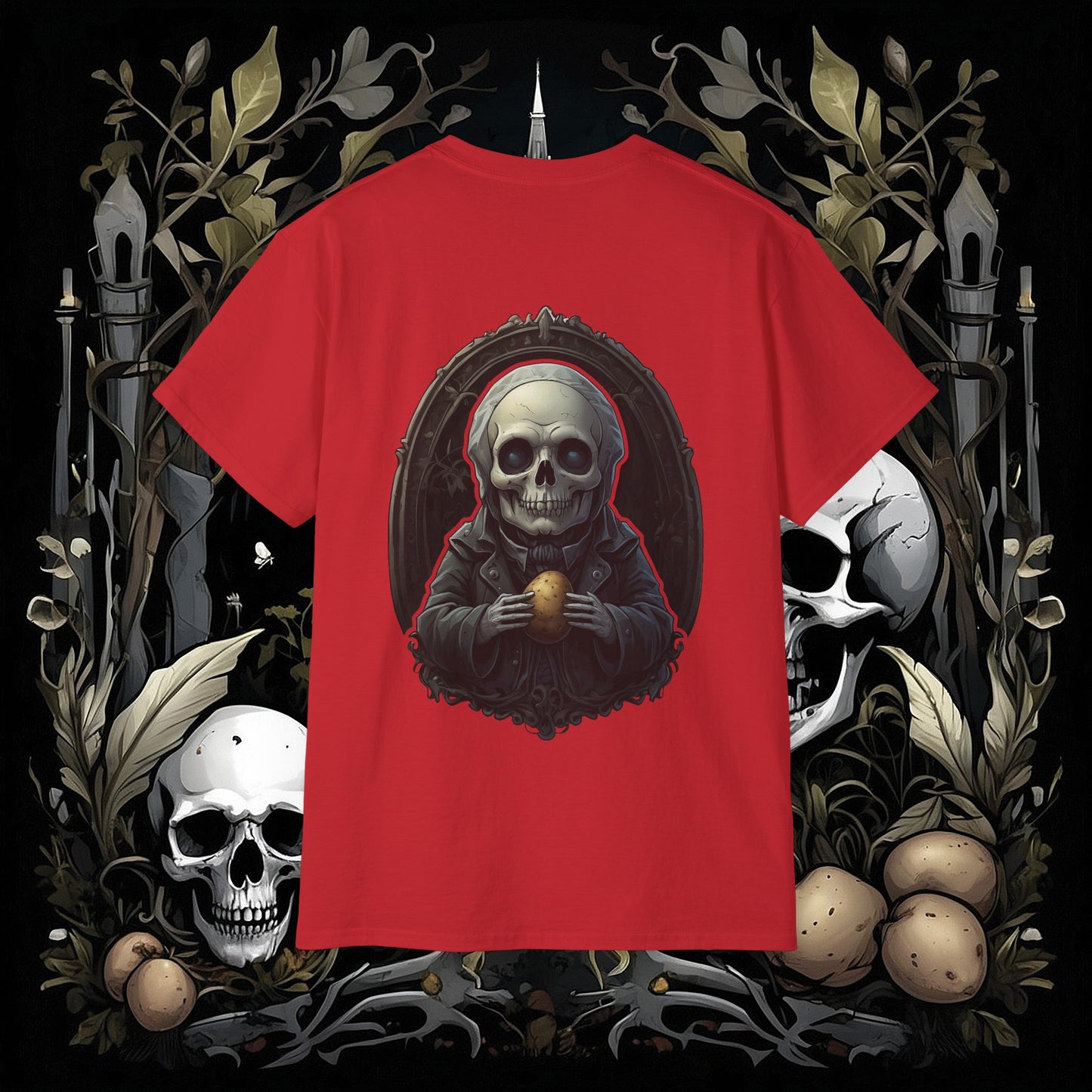 Front and Back Death's Potato Tee (Gildan 2000)