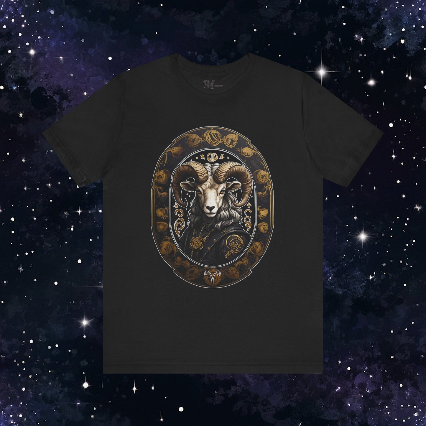 Gothic Aries Zodiac T-Shirt: Dark Style Graphic Tee (Bella Canvas 3001)