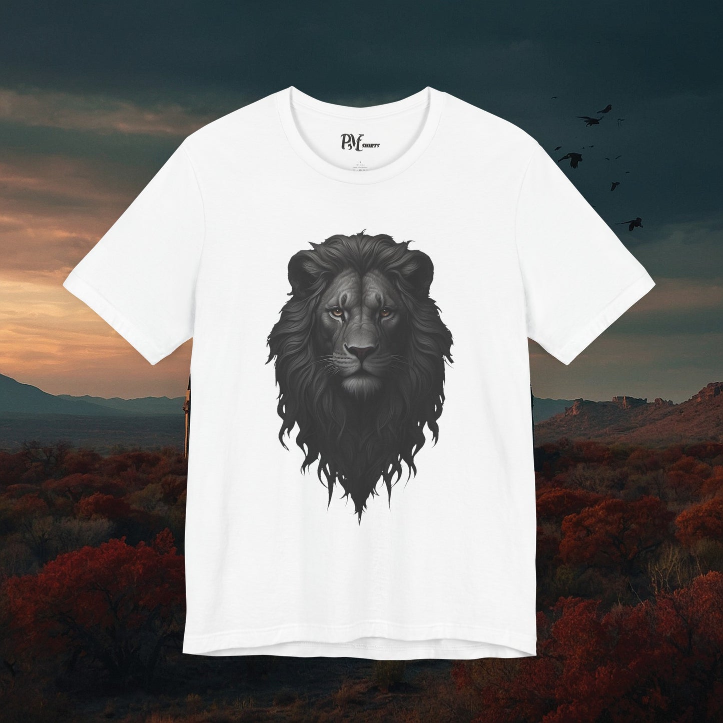 Gothic Lion Head T-Shirt: Dark Style Tee (Bella Canvas 3001)