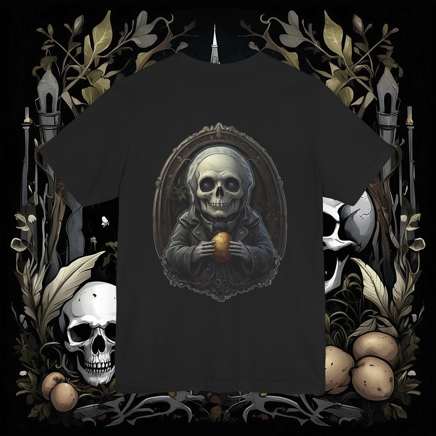 Front and Back Death's Potato Tee (Bella Canvas 3001)