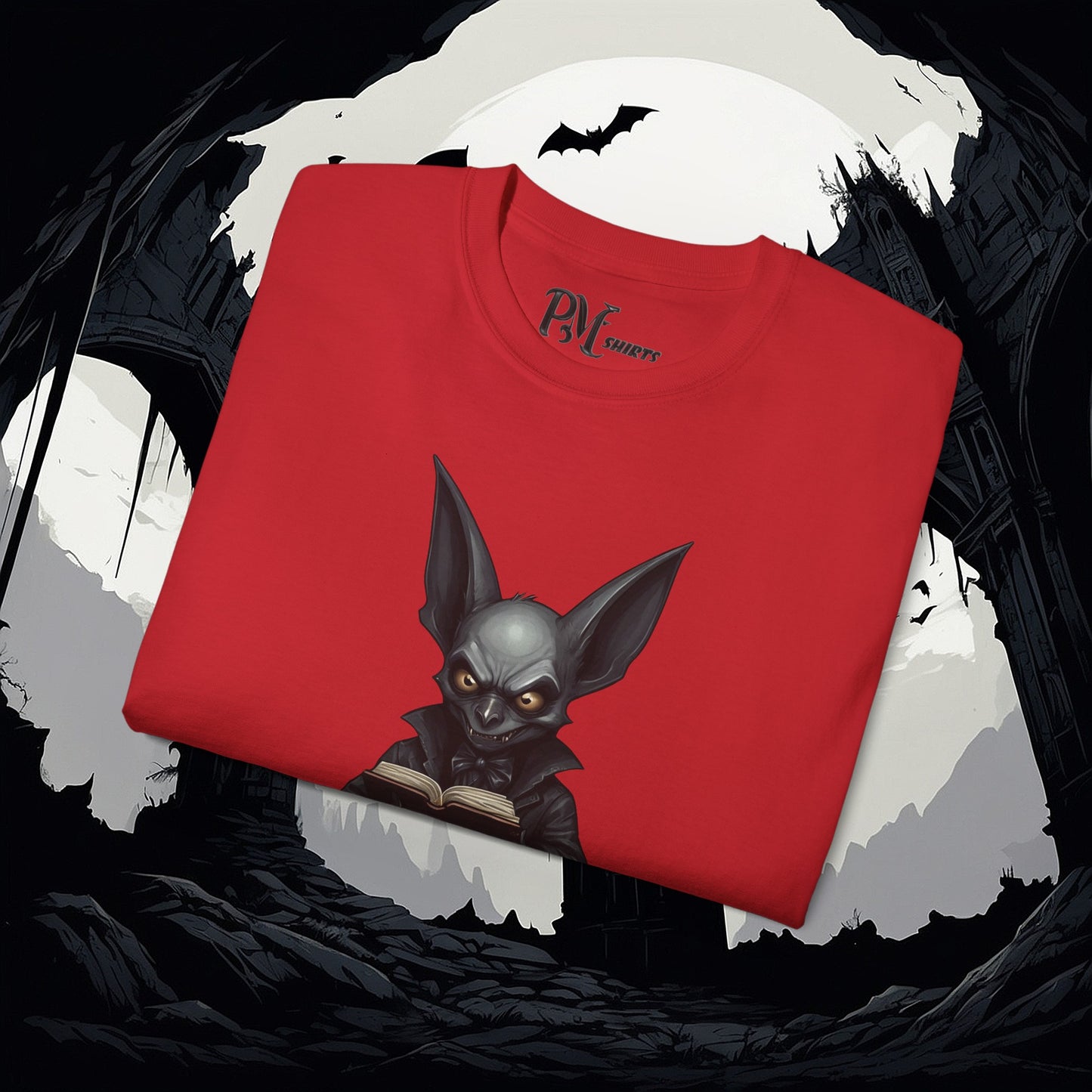 Vampire Bat Reading Tee (Gildan 2000)