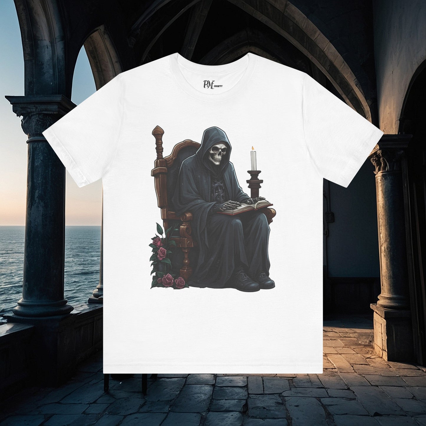 Grim Reaper Reading Tee (Bella Canvas 3001)