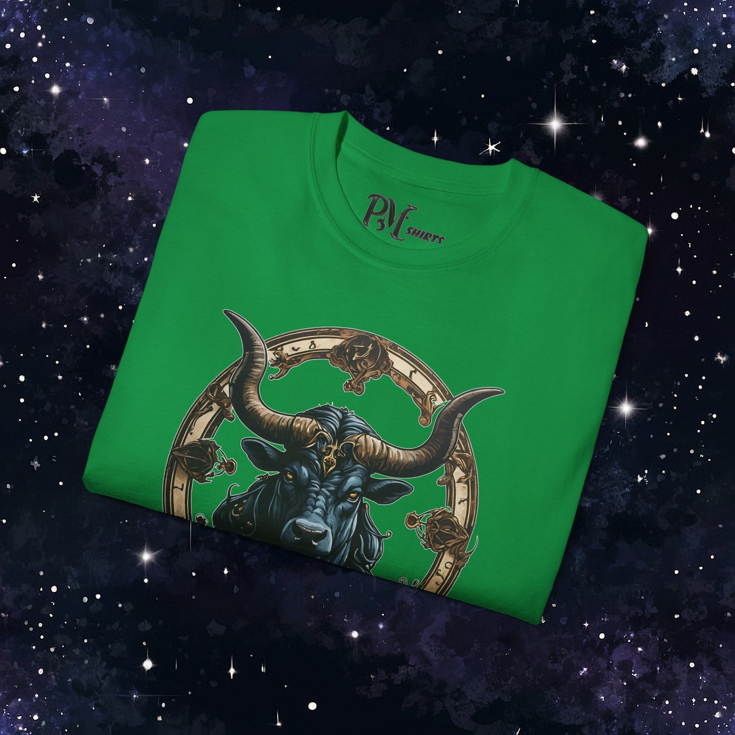 Gothic Taurus Zodiac T-Shirt: Dark Style Graphic Tee (Gildan 2000)