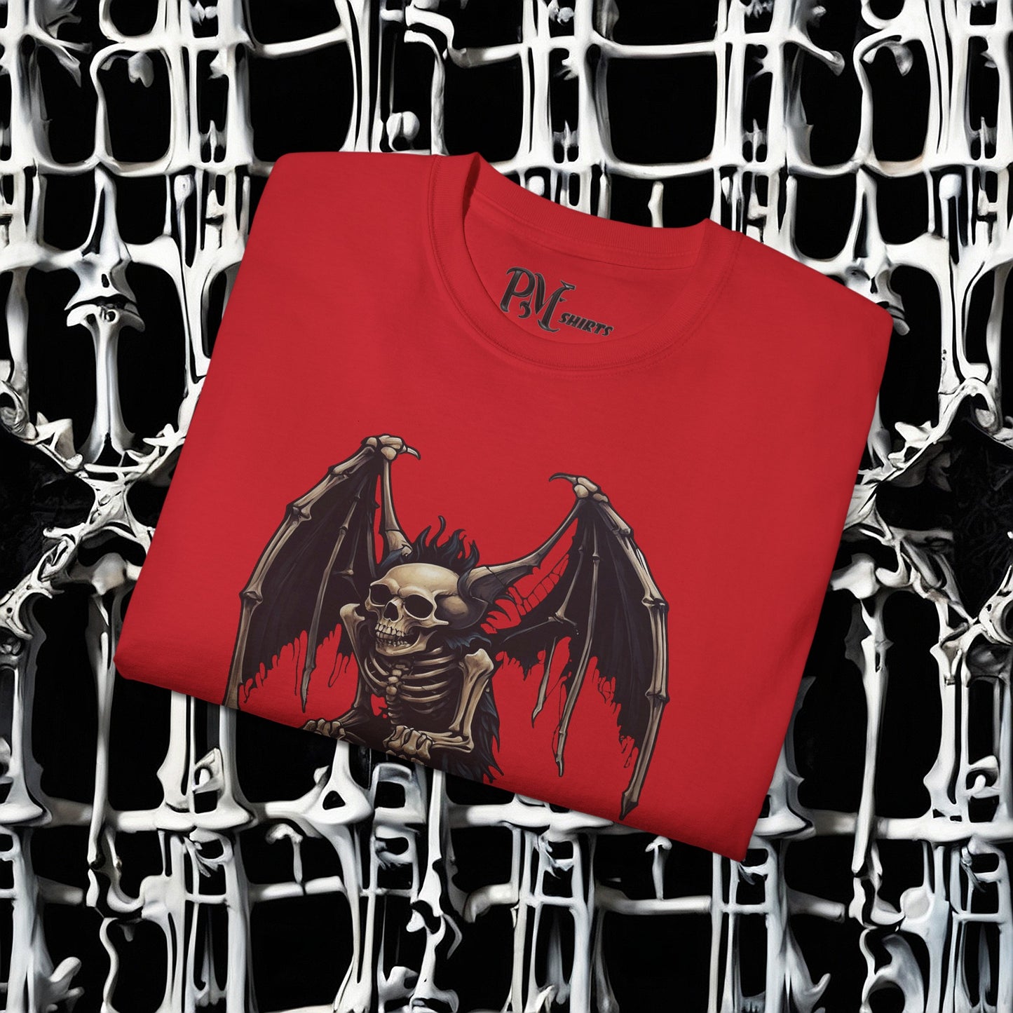 Winged Gargoyle Skeleton Tee (Gildan 2000)