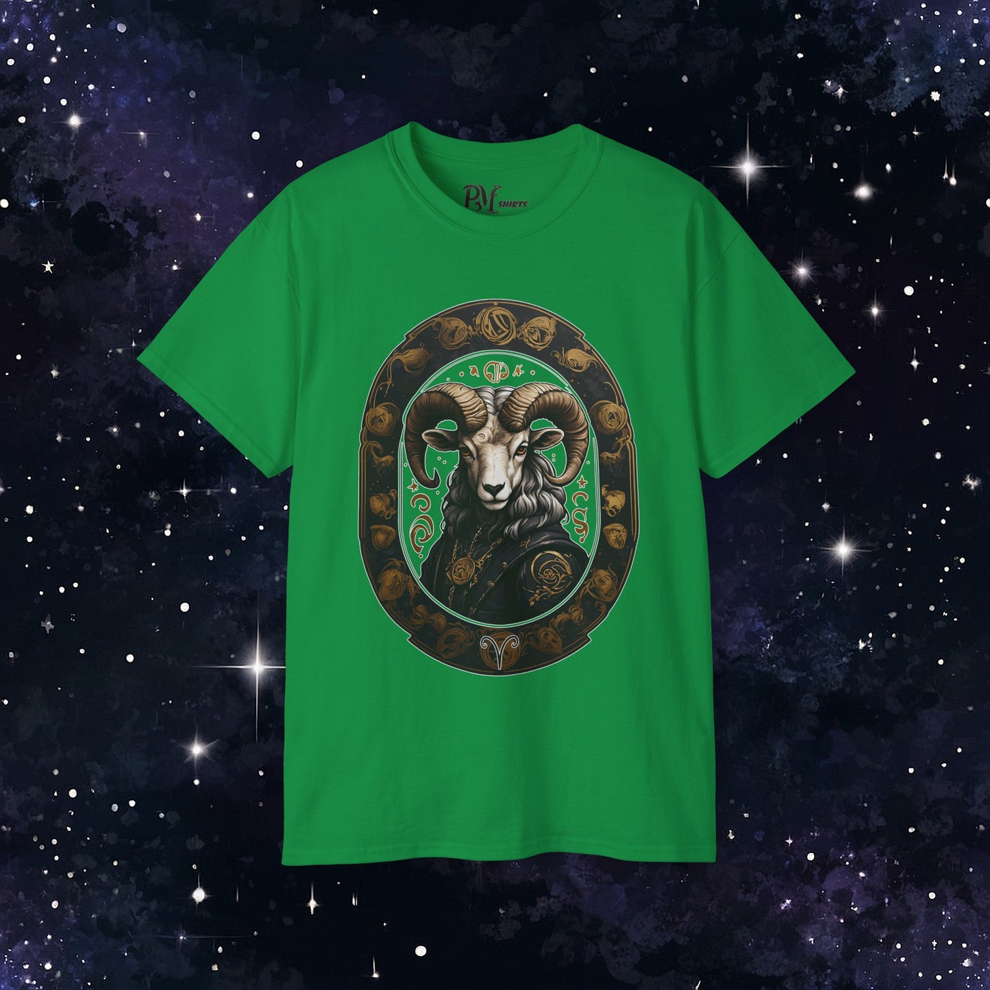 Gothic Aries Zodiac T-Shirt: Dark Style Graphic Tee (Gildan 2000)