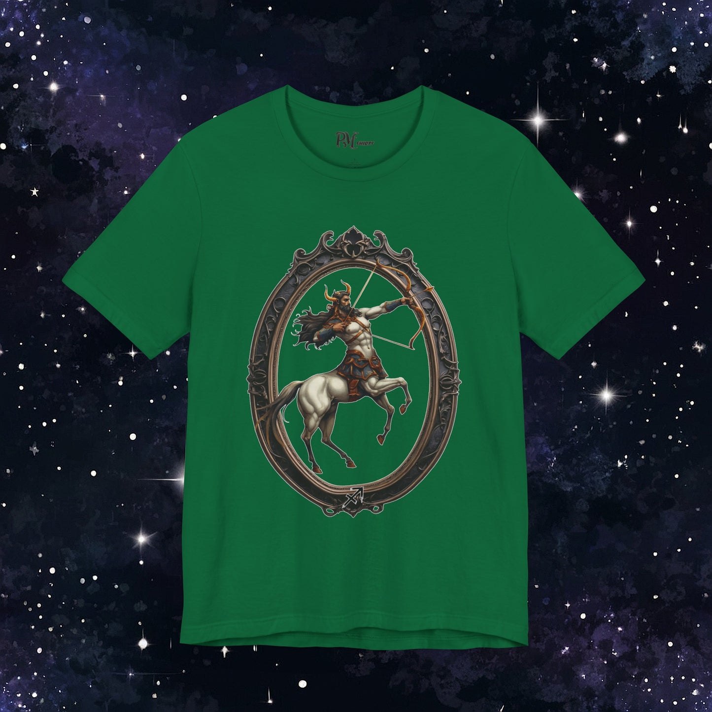 Gothic Sagittarius Zodiac T-Shirt: Dark Style Graphic Tee (Bella Canvas 3001)