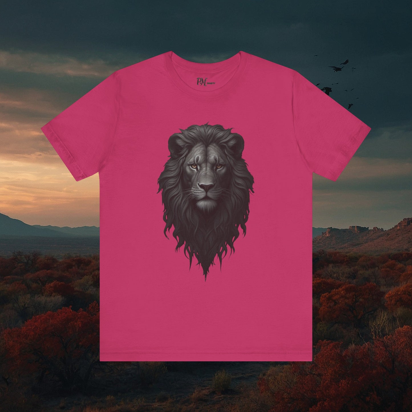 Gothic Lion Head T-Shirt: Dark Style Tee (Bella Canvas 3001)