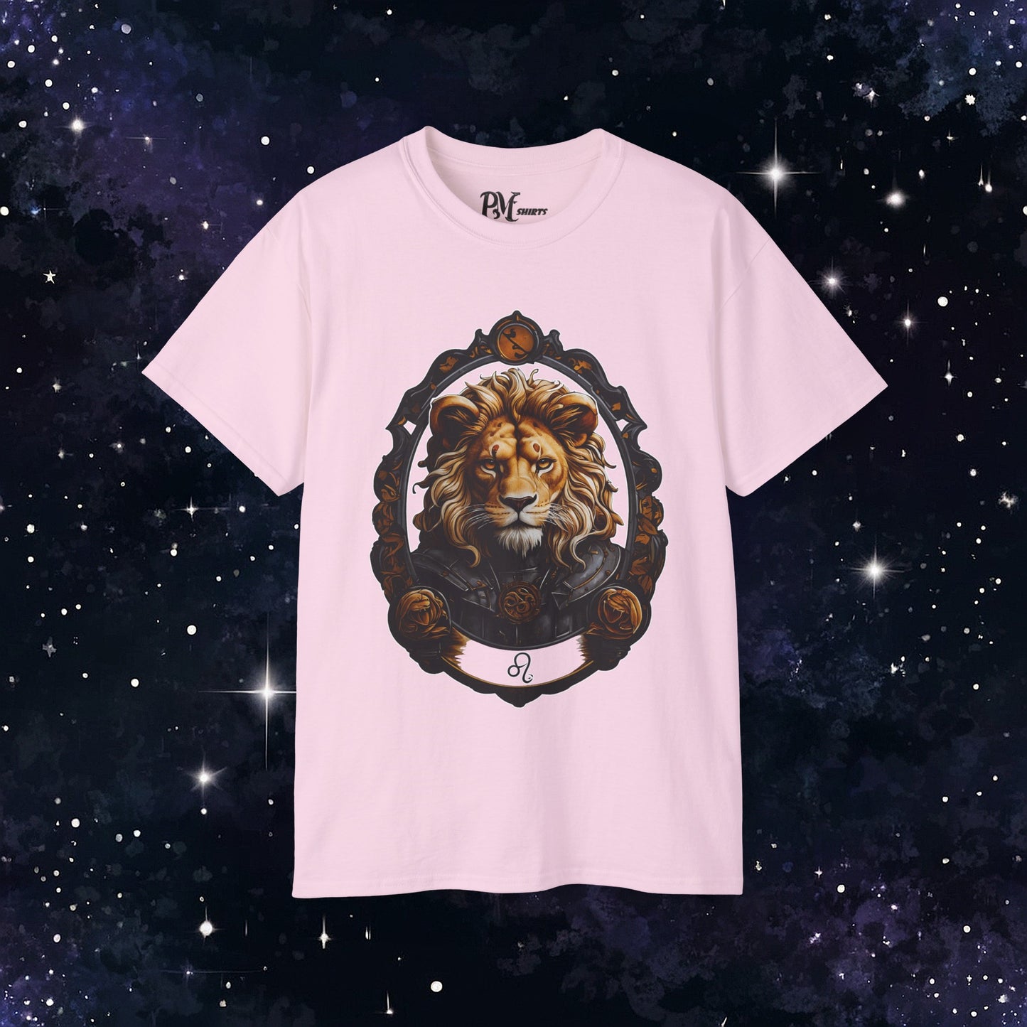 Gothic Leo Zodiac T-Shirt: Dark Style Graphic Tee (Gildan 2000)