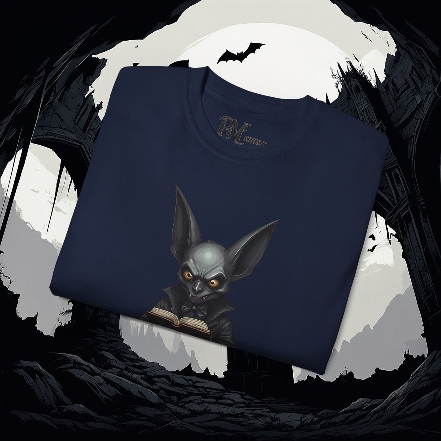 Vampire Bat Reading Tee (Gildan 2000)