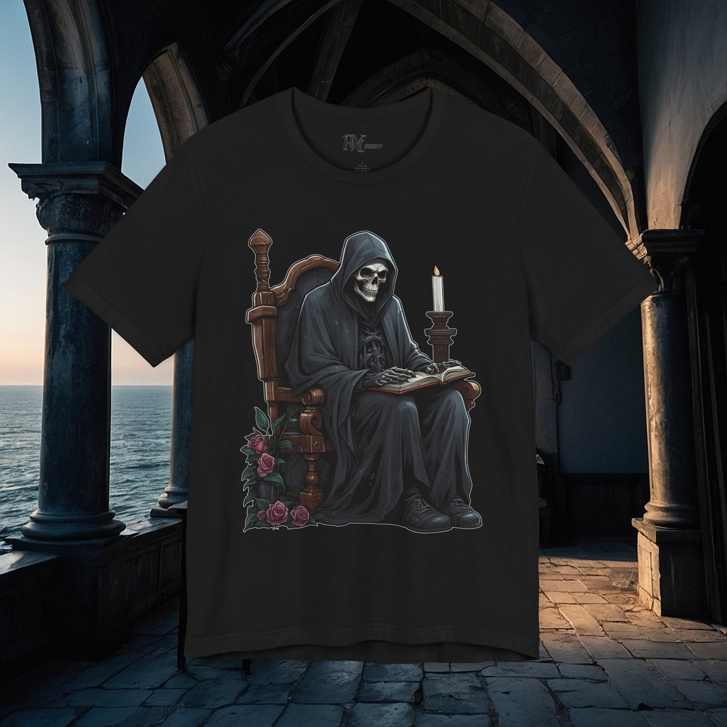 Grim Reaper Reading Tee (Bella Canvas 3001)