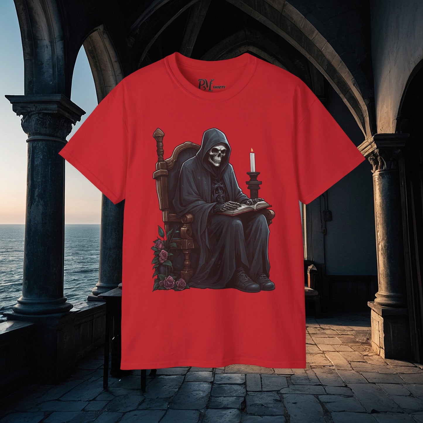 Grim Reaper Reading Tee (Gildan 2000)