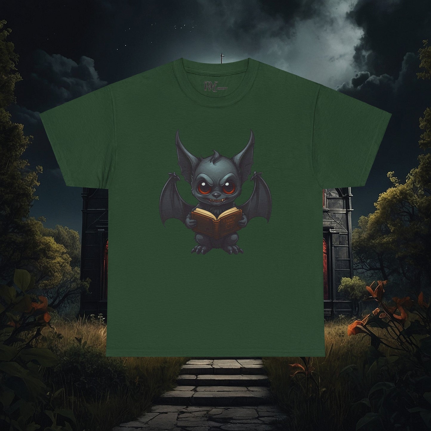 Gothic Bat Reading T-Shirt