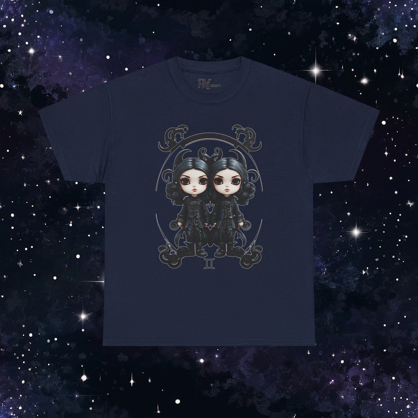 Gothic Gemini Zodiac T-Shirt: Dark Style Graphic Tee
