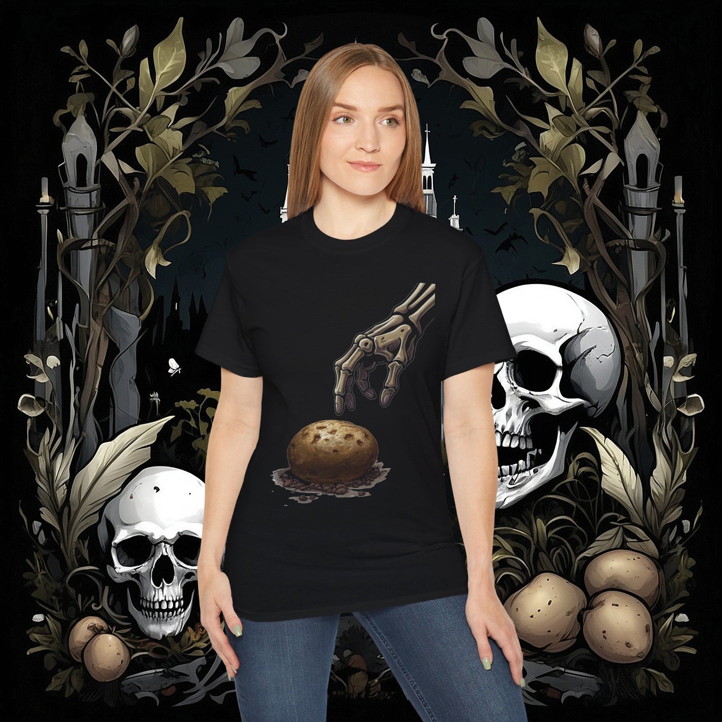 Front and Back Death's Potato Tee (Gildan 2000)