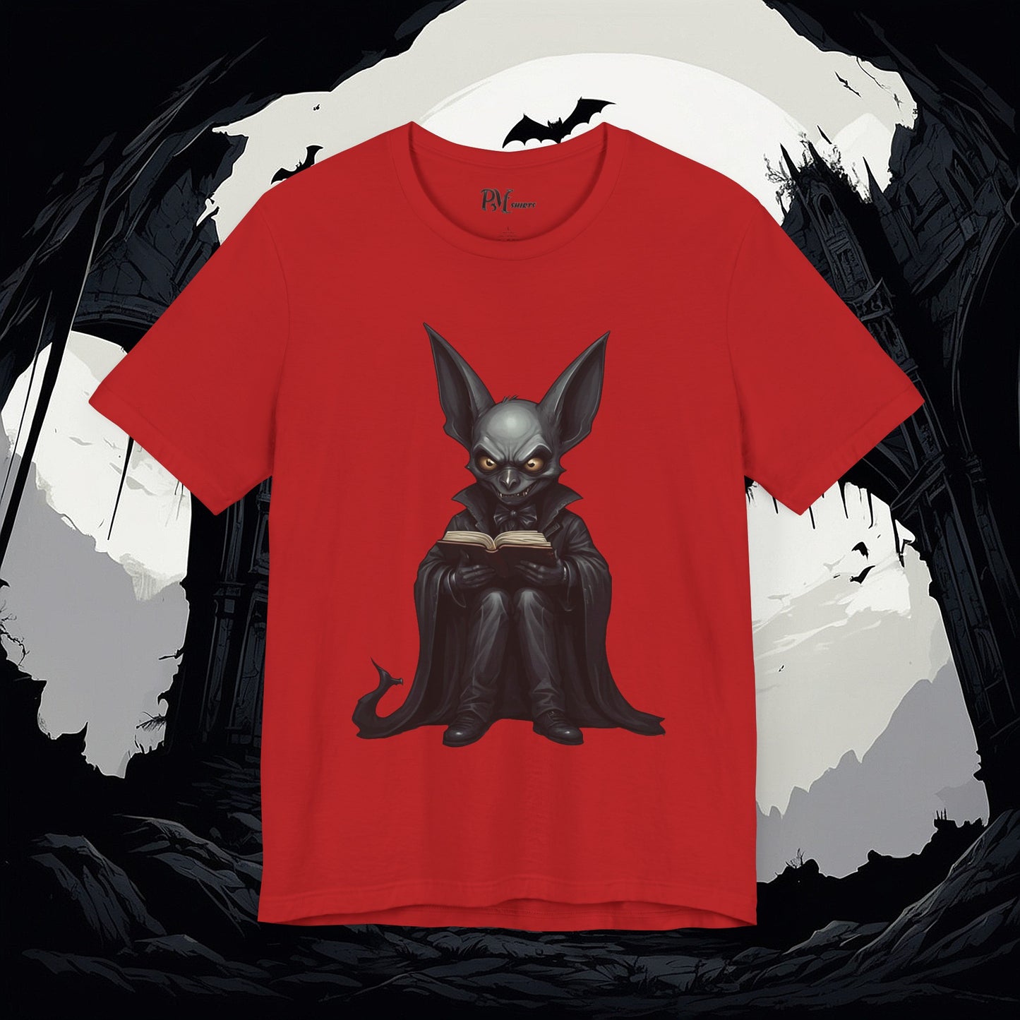 Vampire Bat Reading Tee (Bella Canvas 3001)