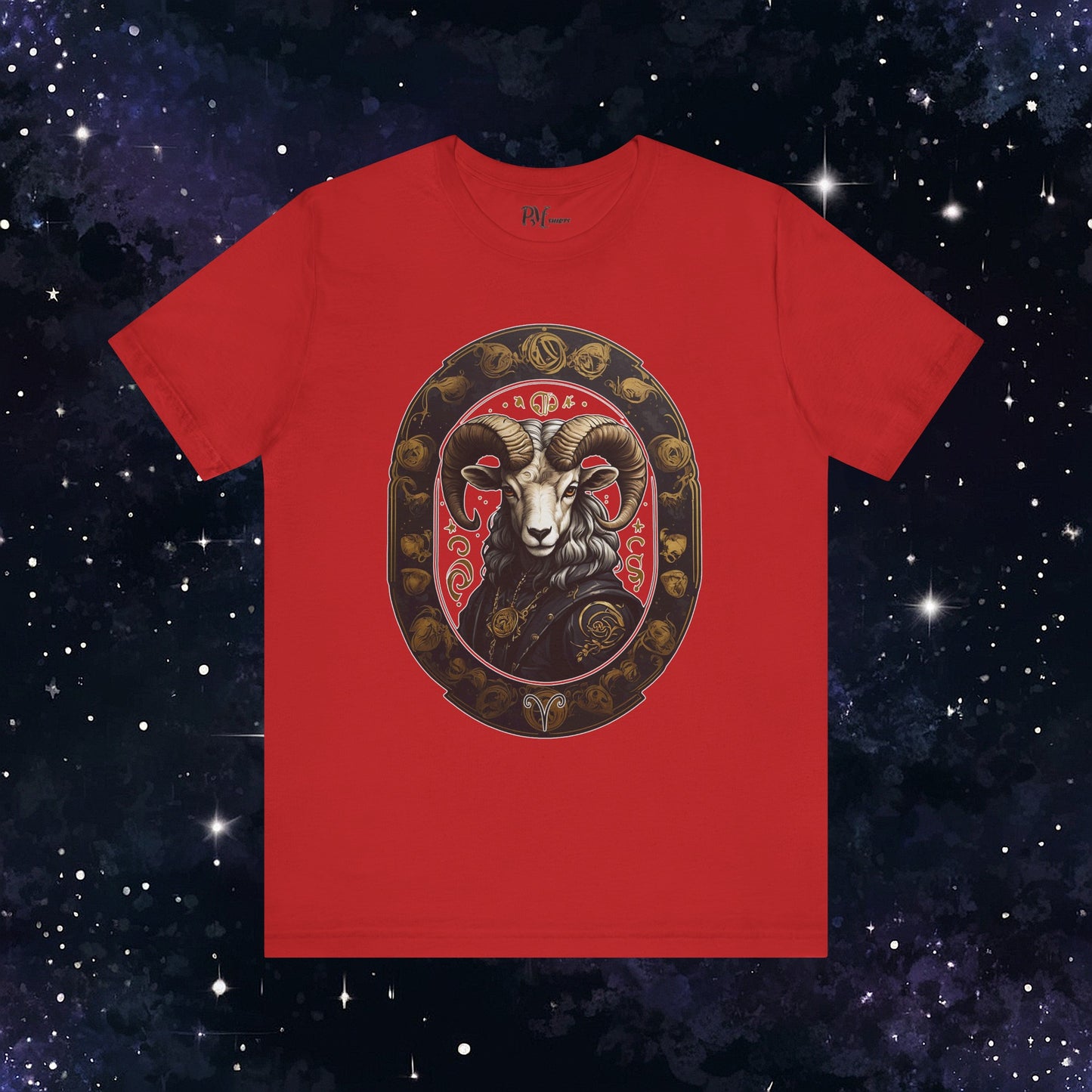 Gothic Aries Zodiac T-Shirt: Dark Style Graphic Tee (Bella Canvas 3001)