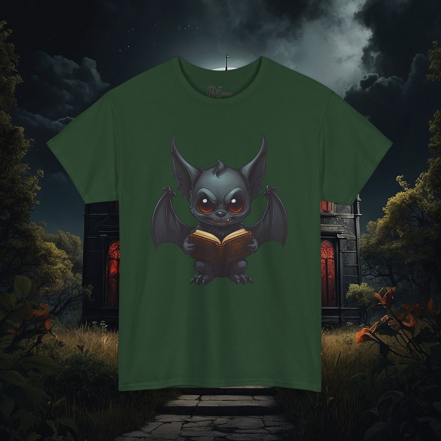 Gothic Bat Reading T-Shirt