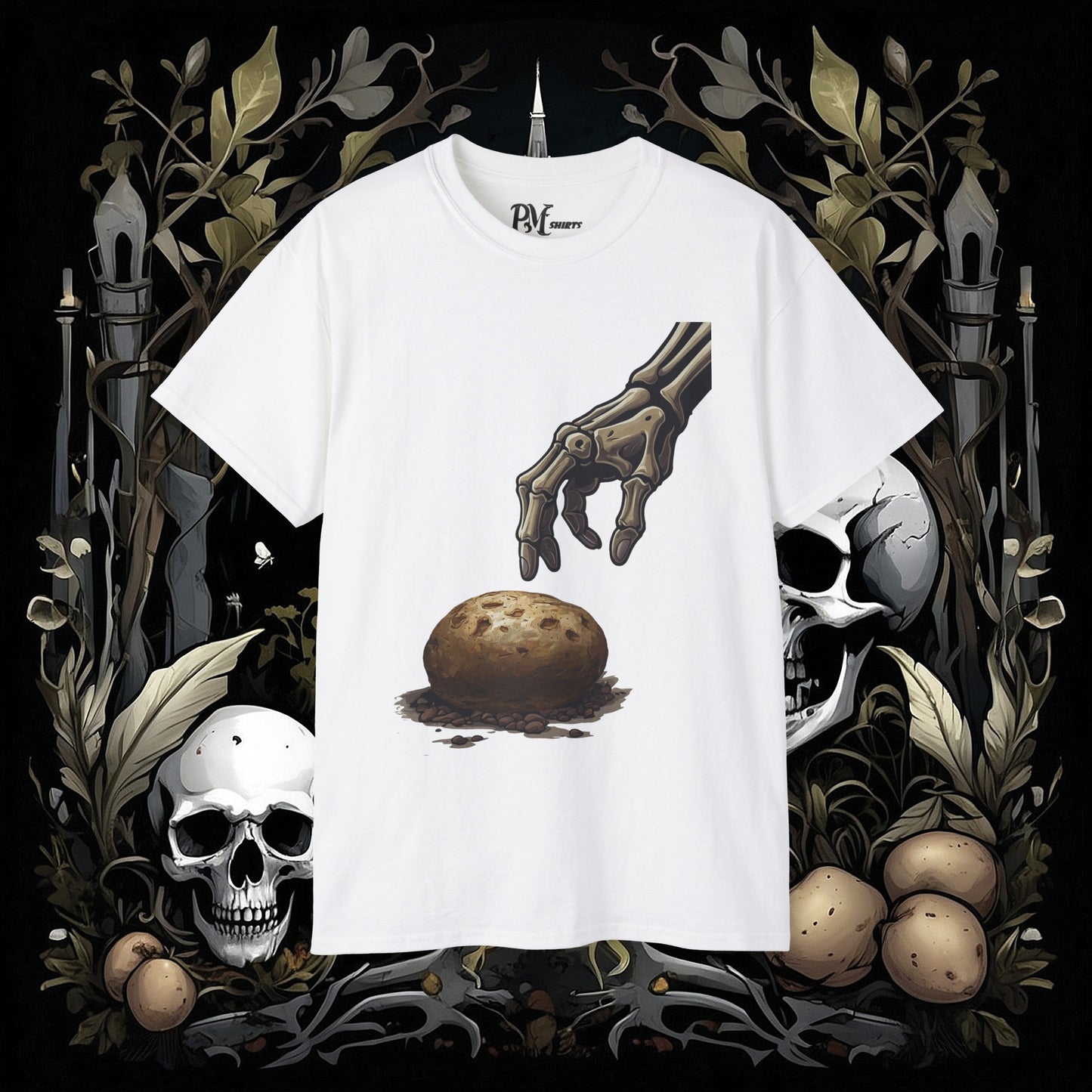 Front and Back Death's Potato Tee (Gildan 2000)