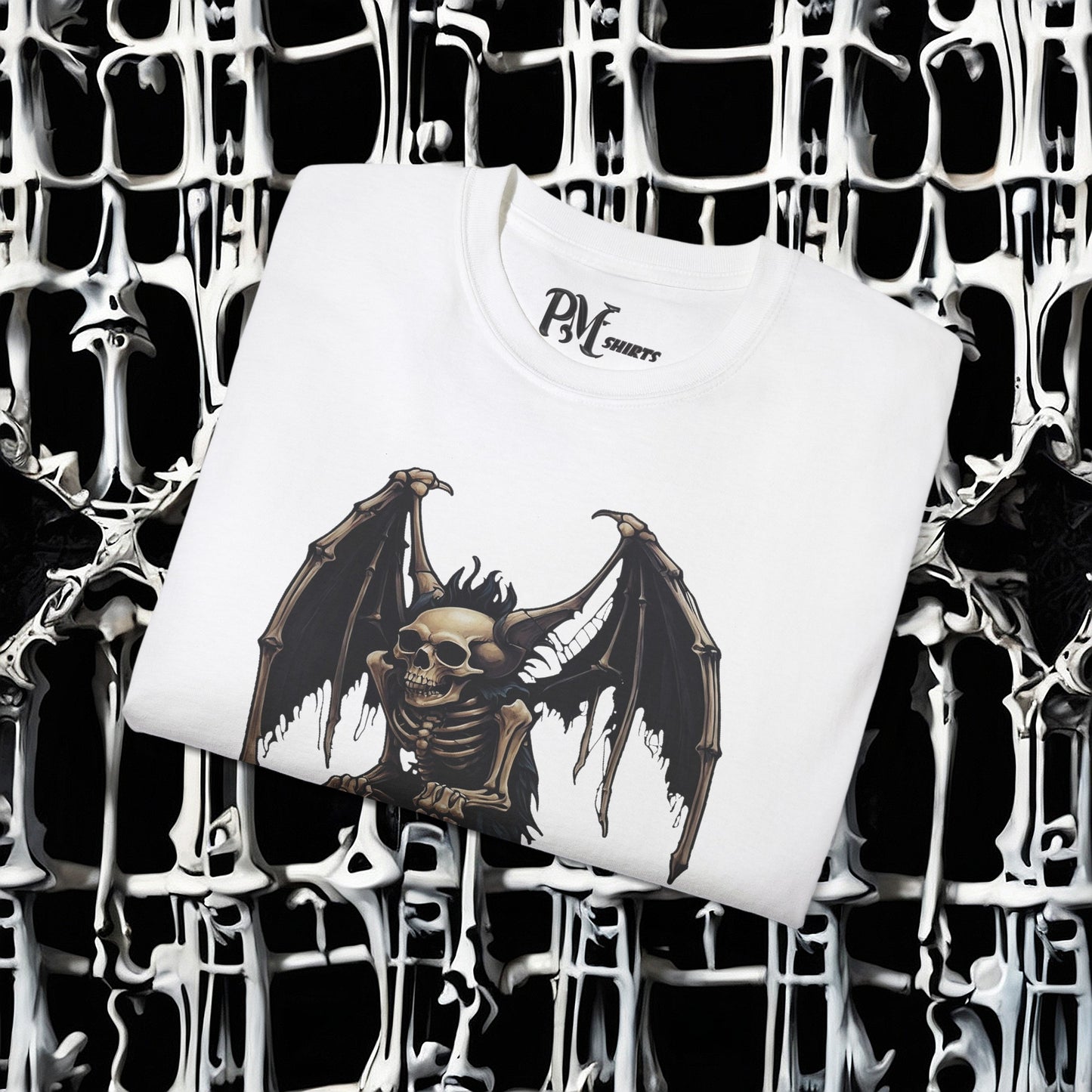Winged Gargoyle Skeleton Tee (Gildan 2000)
