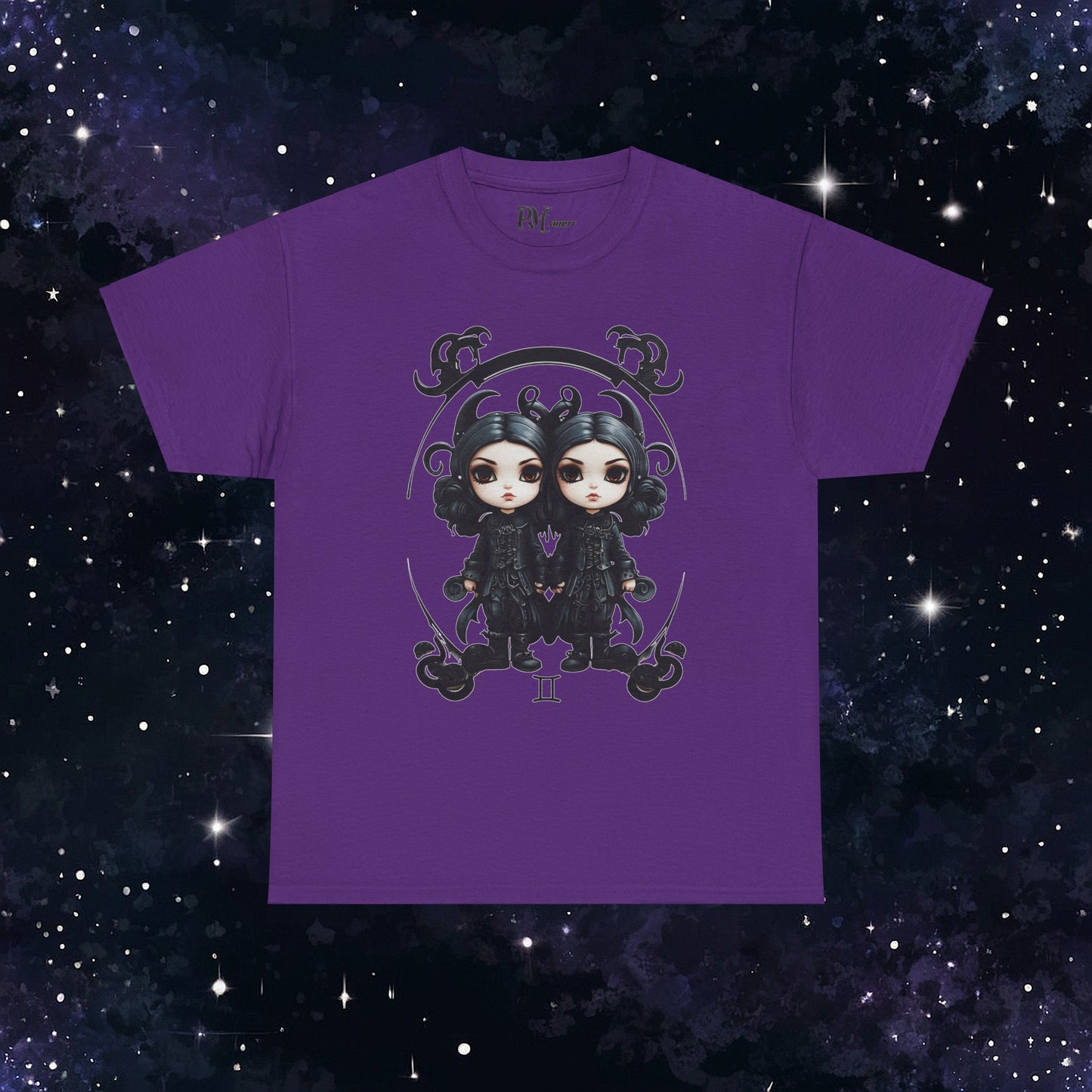 Gothic Gemini Zodiac T-Shirt: Dark Style Graphic Tee