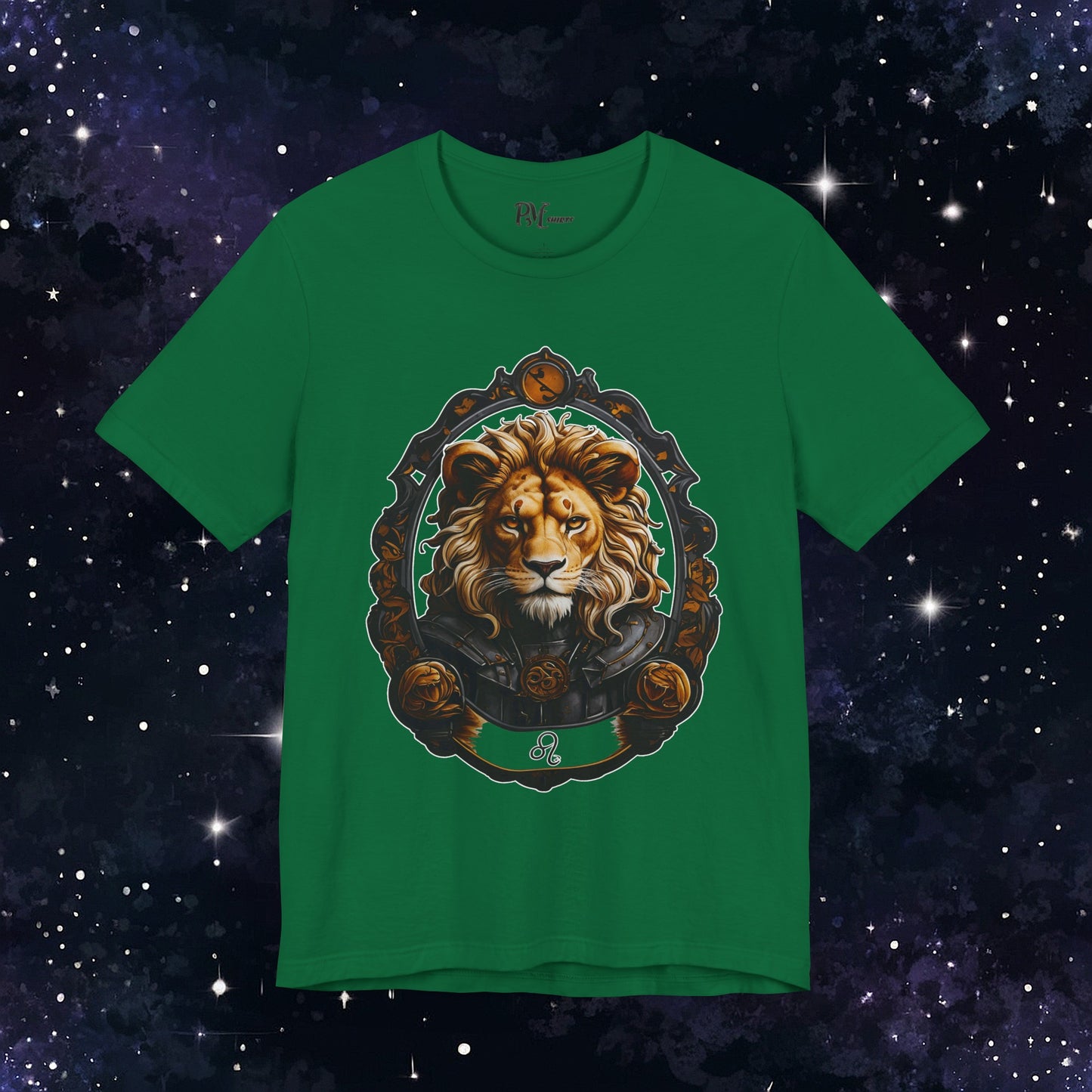 Gothic Leo Zodiac T-Shirt: Dark Style Graphic Tee (Bella Canvas 3001)
