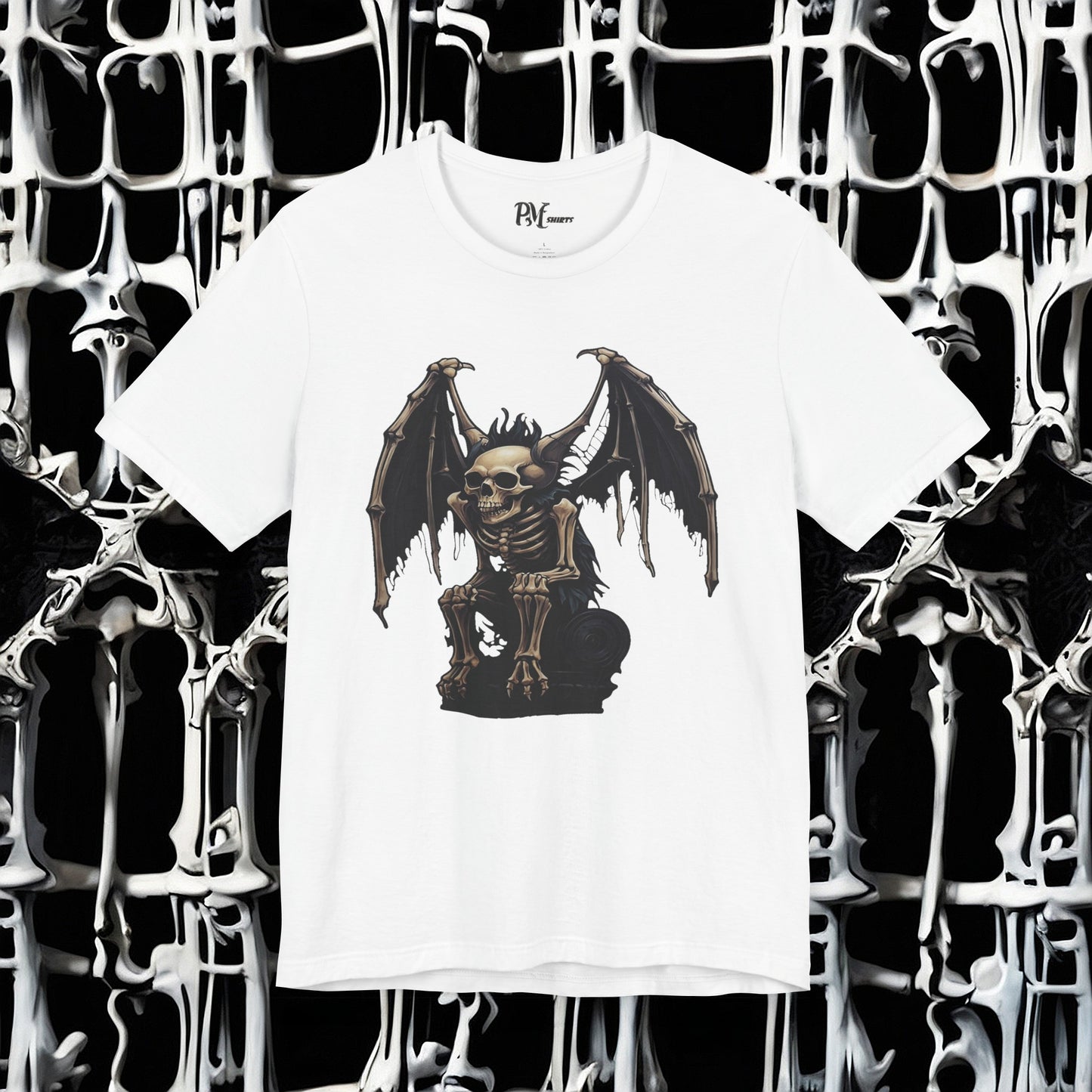 Winged Gargoyle Skeleton Tee (Bella Canvas 3001)
