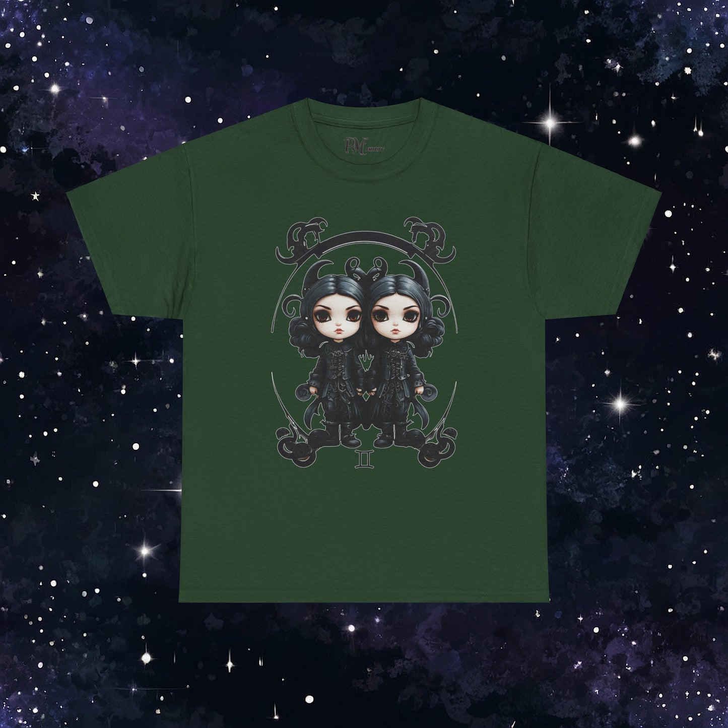 Gothic Gemini Zodiac T-Shirt: Dark Style Graphic Tee