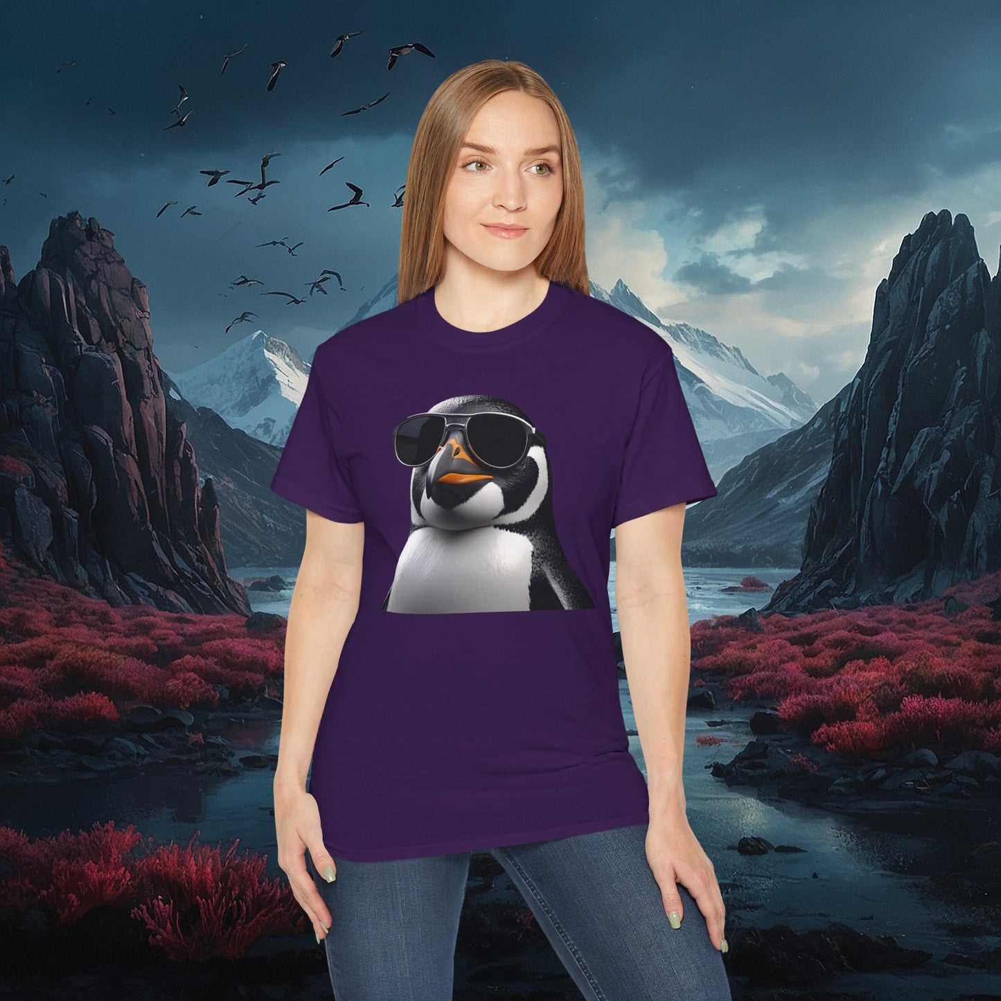 Gothic Penguin T-Shirt: Dark Style Tee (Gildan 2000)