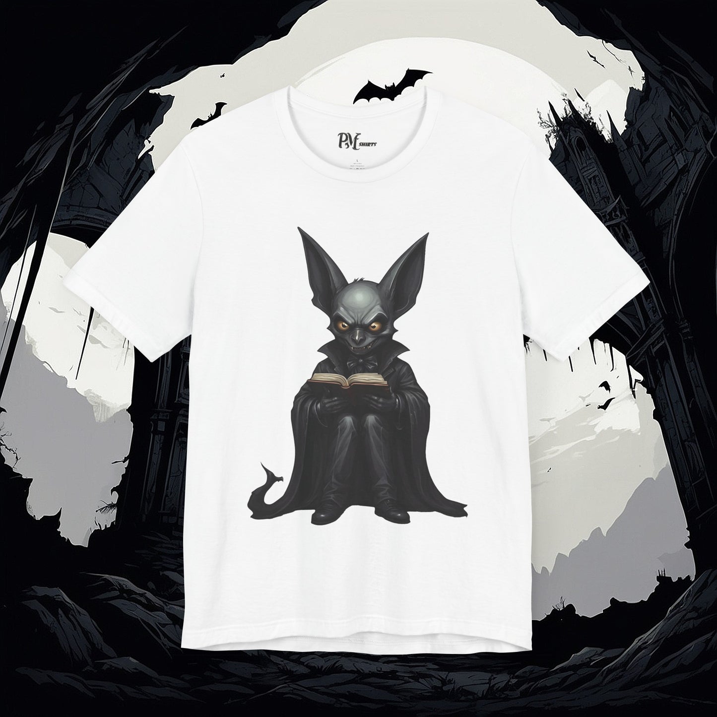 Vampire Bat Reading Tee (Bella Canvas 3001)
